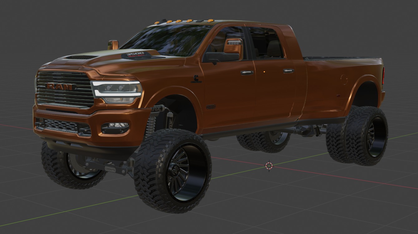 RAM 3500 Longhorn Mega Cab Dually 2024 Refresh 3D model_30