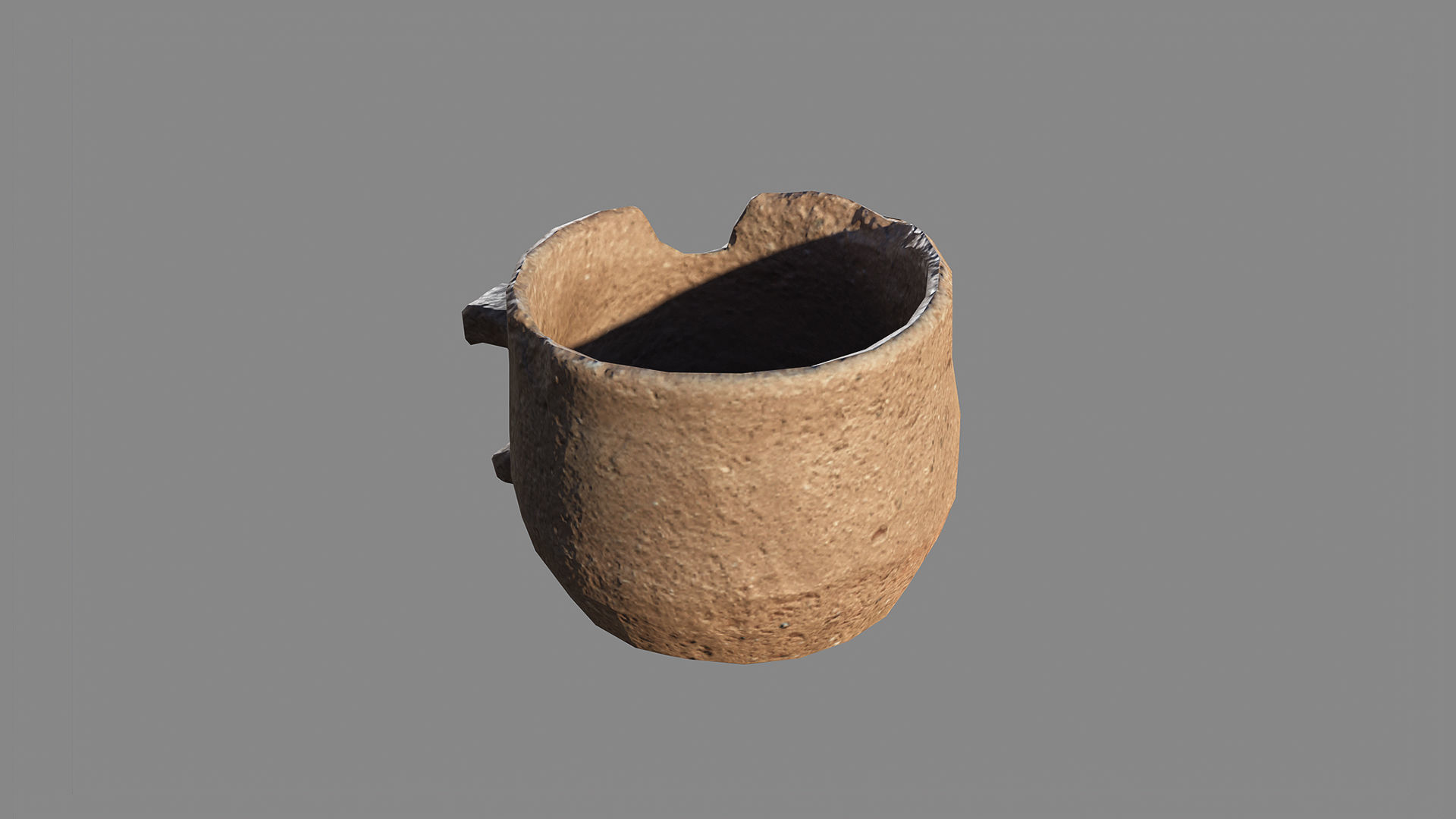 Ancient broken cup Low-poly 3D model_1