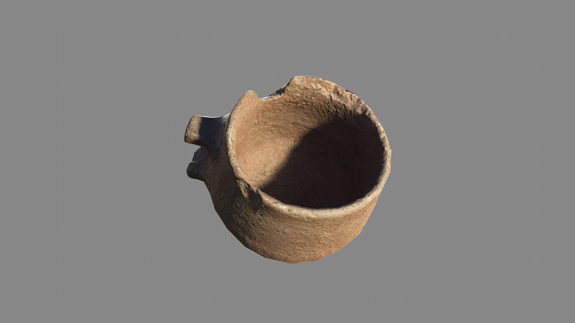 Ancient broken cup Low-poly 3D model_2