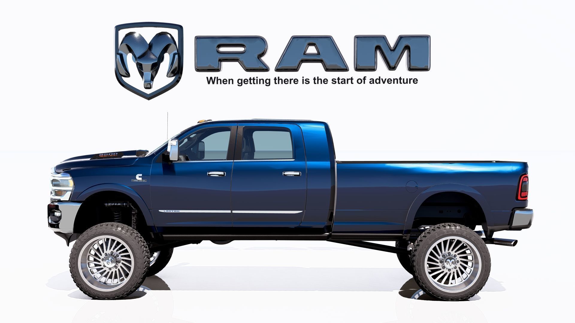 RAM 2500 Limited Mega Cab Lifted 2024 Refresh 3D model_4