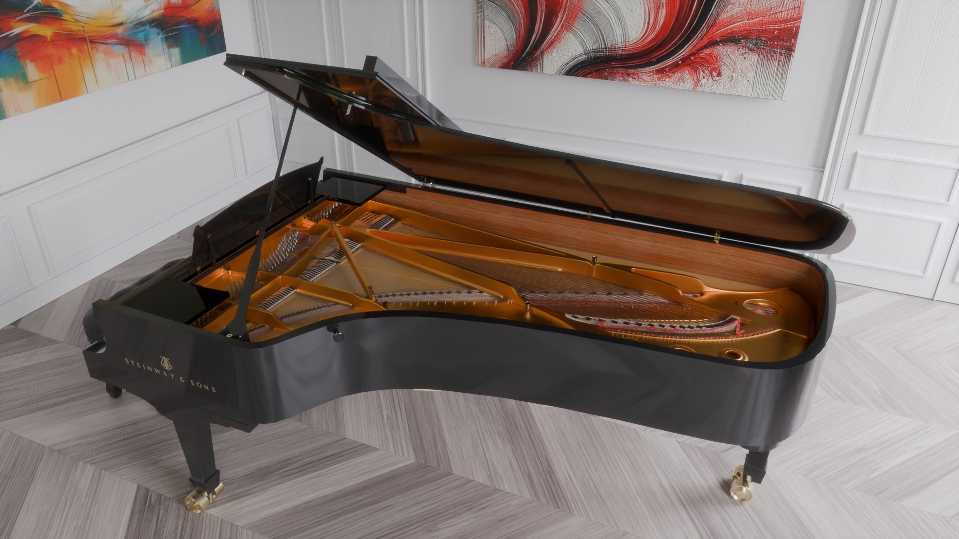 Steinway and Sons D 274 3D model_2