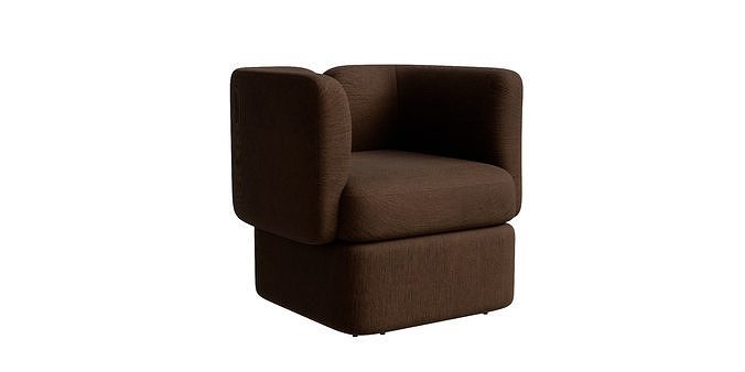 Shelter Back Accent Brown Chair Low-poly 3D model