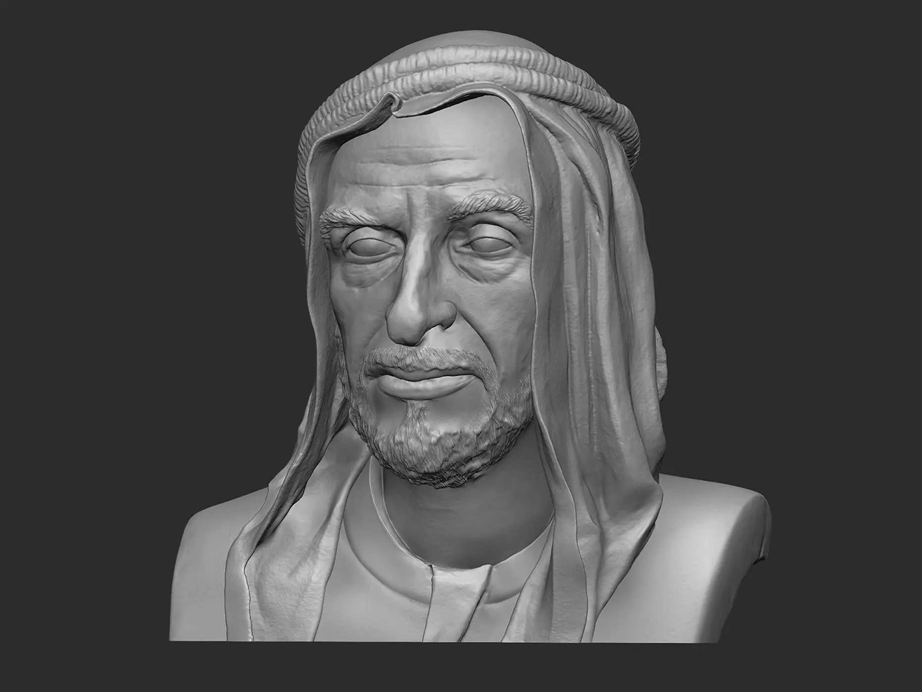 Sheikh Zayed Sculpture Bust 3D print model