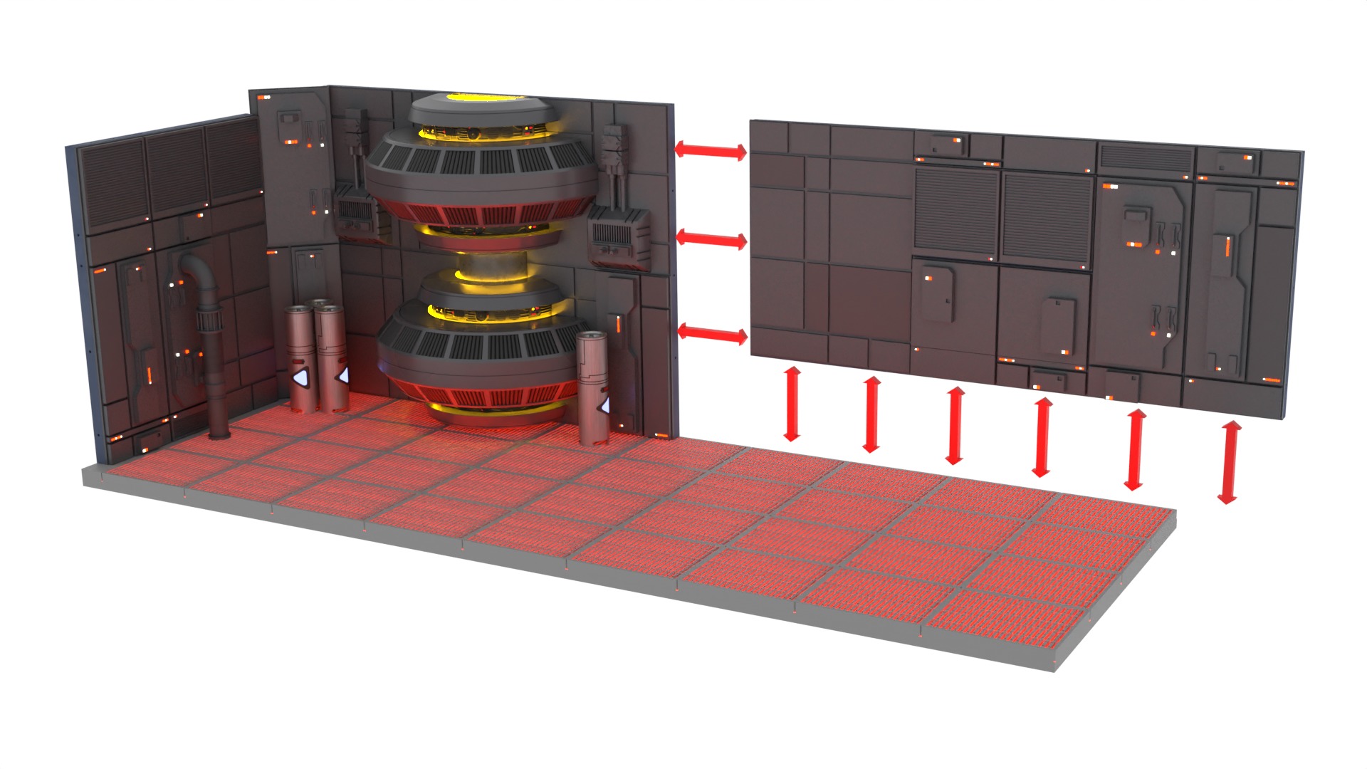 Set 1c - Death Star Control Engineering 1-6 scale Hottoys 3D print model_80