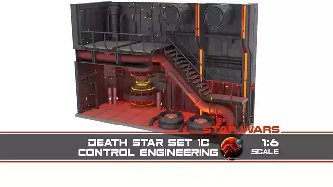 Set 1c - Death Star Control Engineering 1-6 scale Hottoys 3D print model Set 1c - Death Star Control Engineering 1-6 scale Hottoys 3D print model