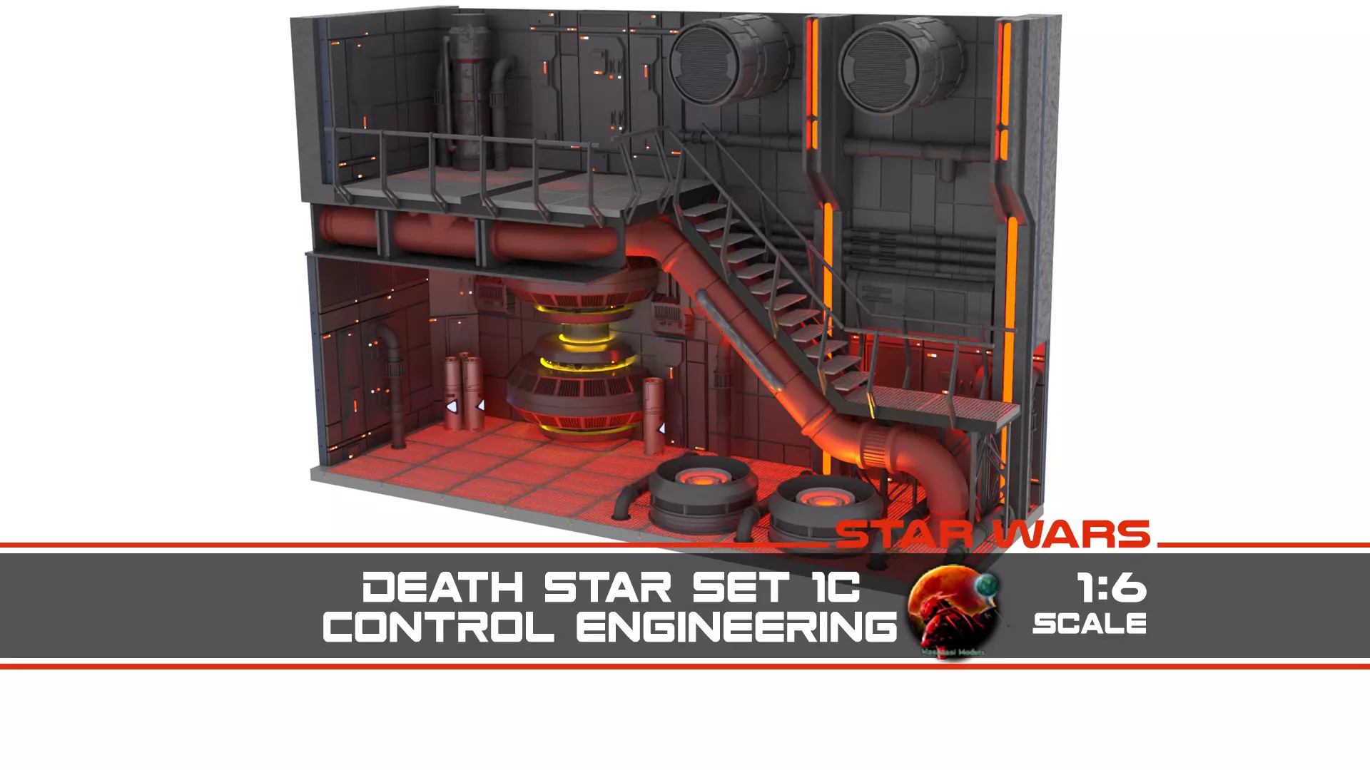 Set 1c - Death Star Control Engineering 1-6 scale Hottoys 3D print model_0