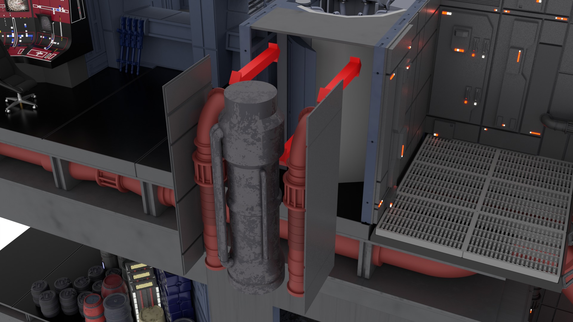 Set 1c - Death Star Control Engineering 1-6 scale Hottoys 3D print model_85