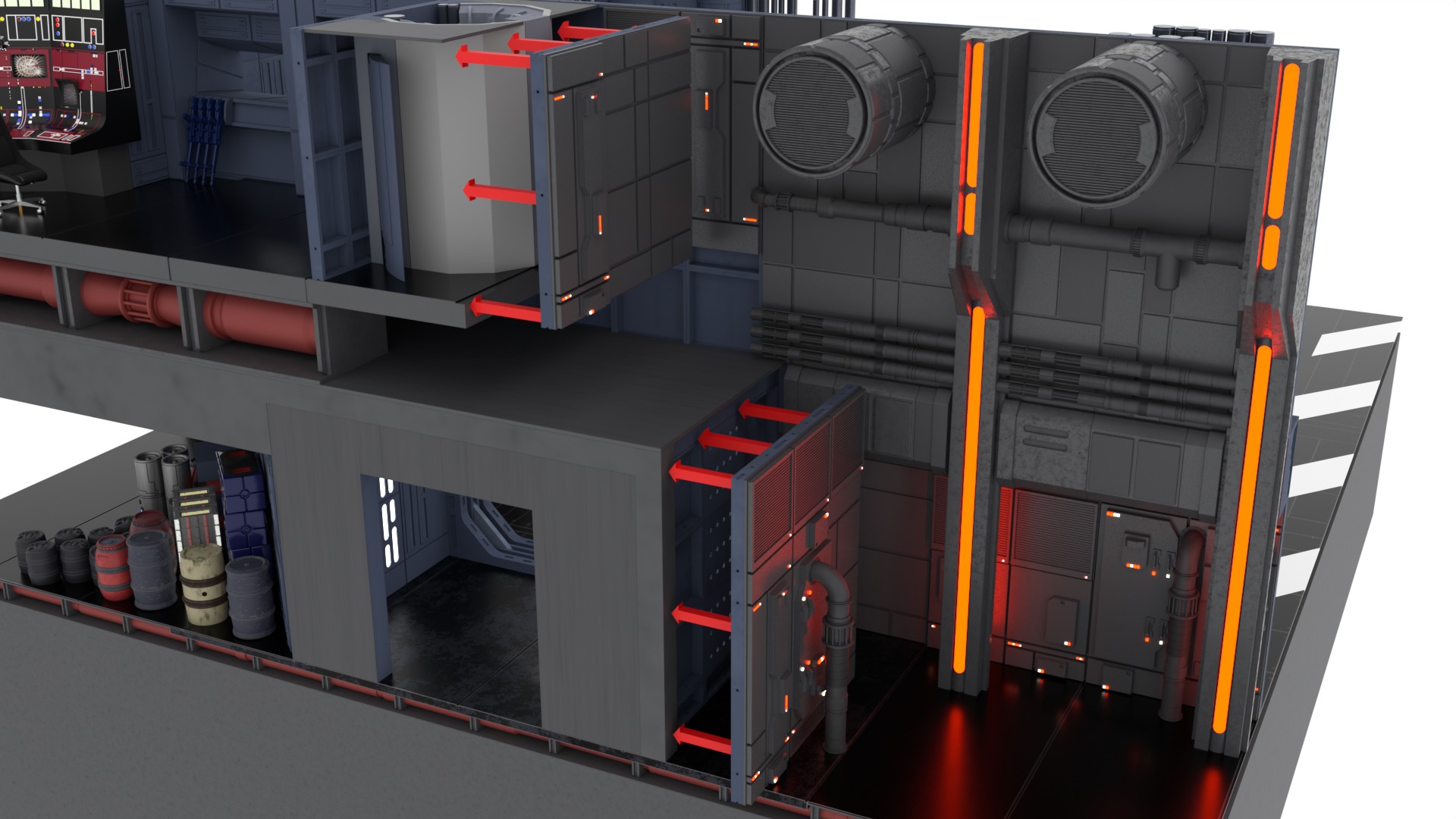 Set 1c - Death Star Control Engineering 1-12 scale Blackseries  3D print model_85