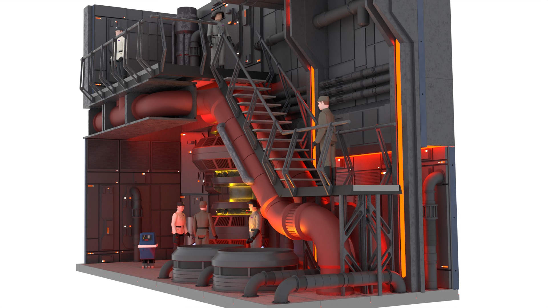 Set 1c - Death Star Control Engineering 1-12 scale Blackseries  3D print model_3