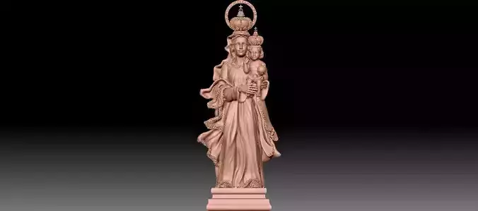 Virgin Mary Statue 3D print model STL
