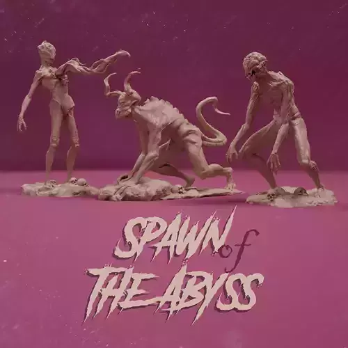 Spawn of the Abyss 3 Resin Creature STL Figures 3D print model Spawn of the Abyss 3 Resin Creature STL Figures 3D print model