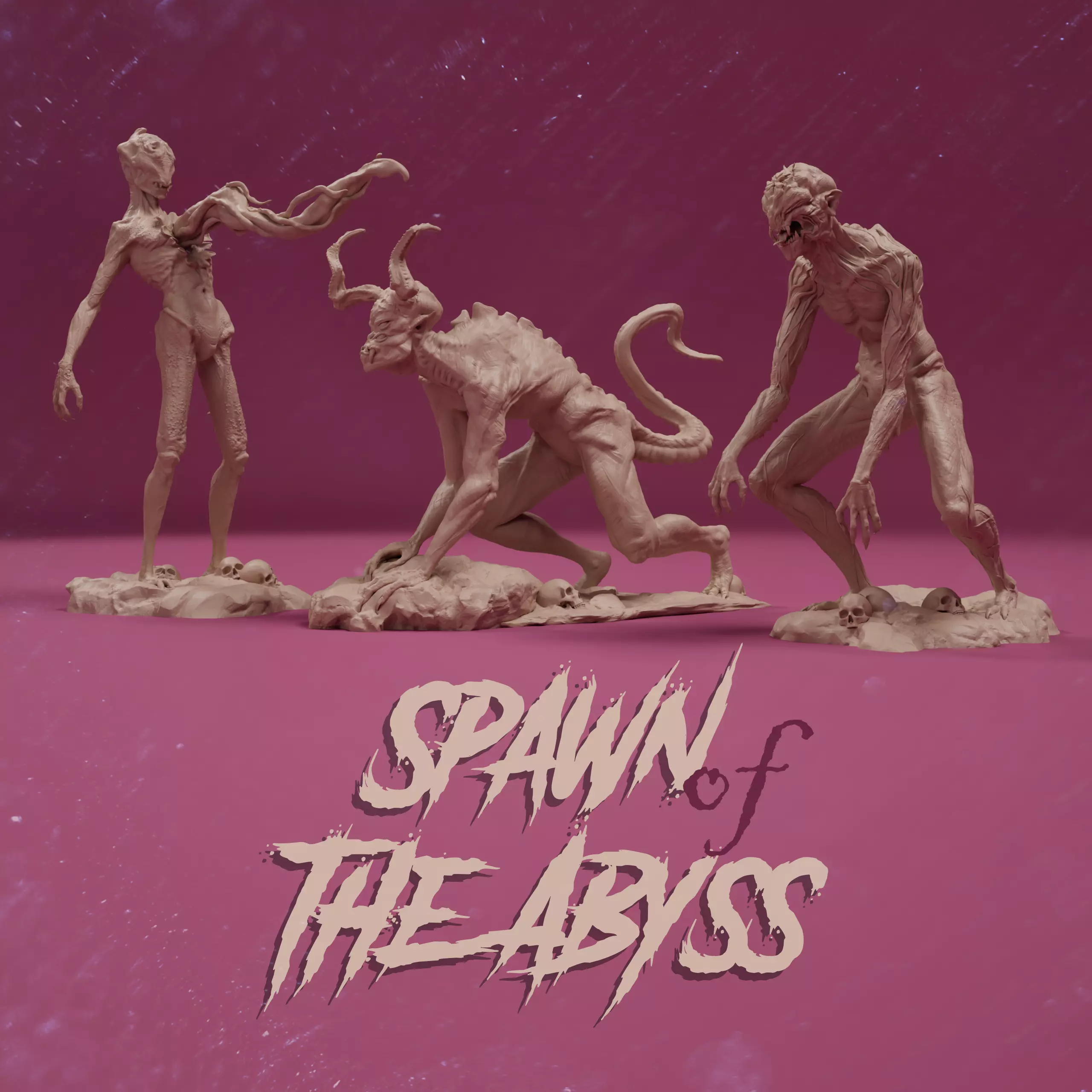 Spawn of the Abyss 3 Resin Creature STL Figures 3D print model_0