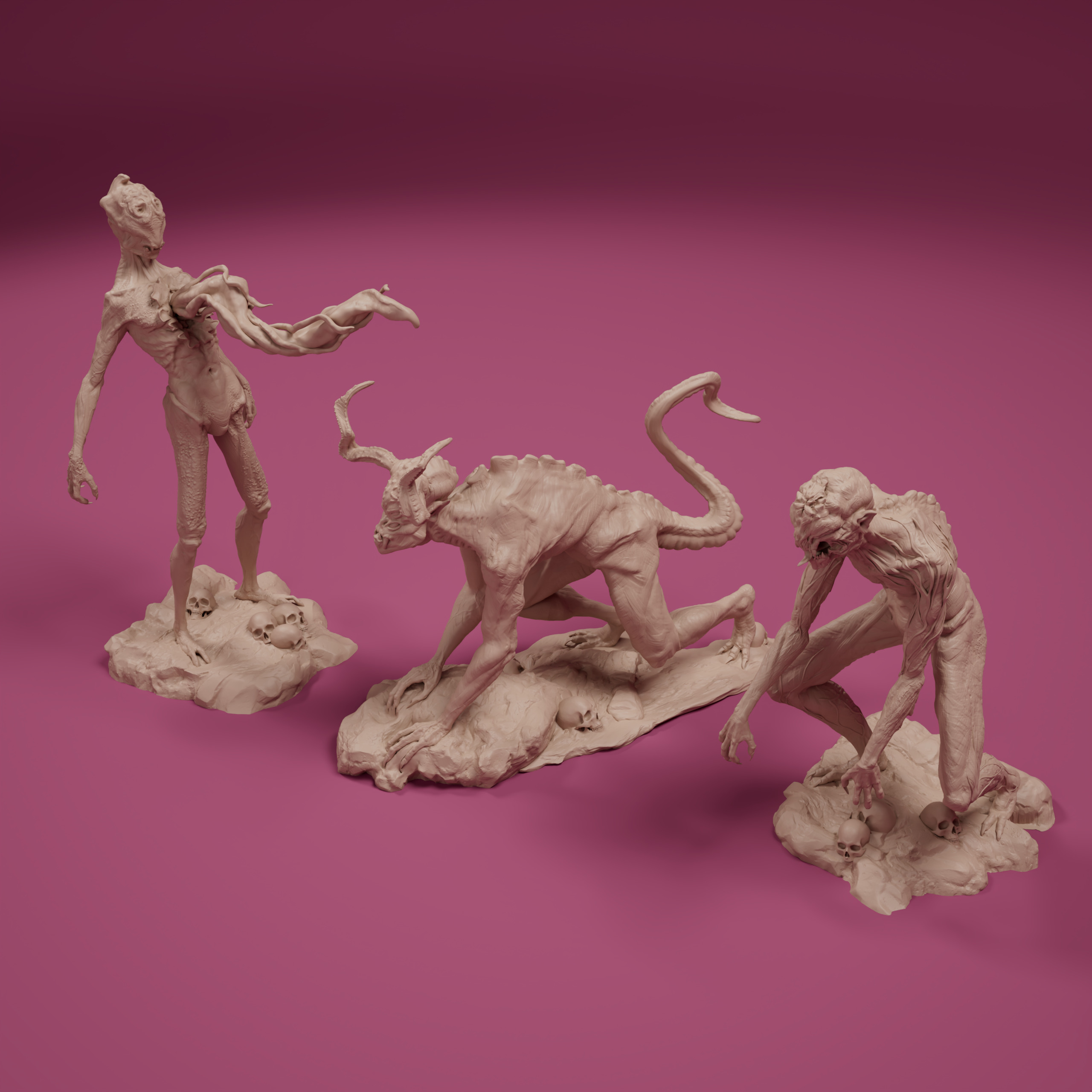 Spawn of the Abyss 3 Resin Creature STL Figures 3D print model_1