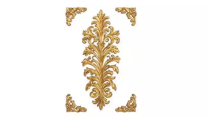 Classic decor ornament carved 45 3D model