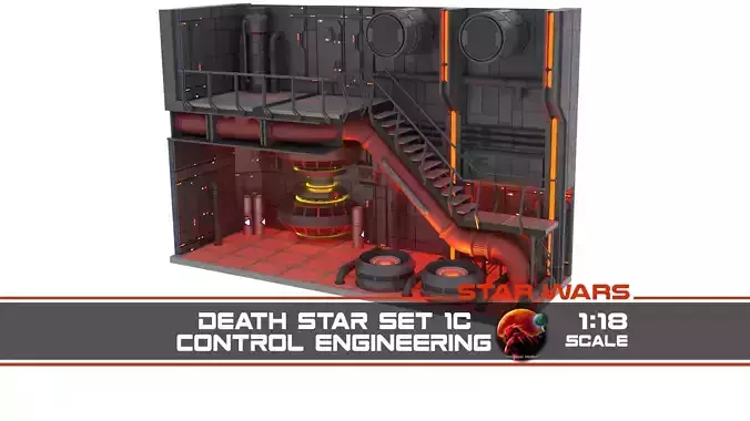 Set 1c - Death Star Control Engineering 1-18 scale Kenner Hasbro 3D Model Collection