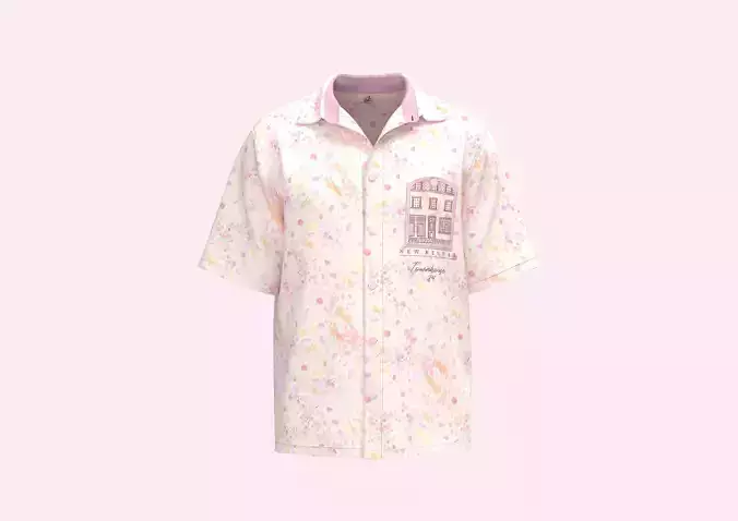 Mens Casual AOP Shirt With Chest Pocket Print