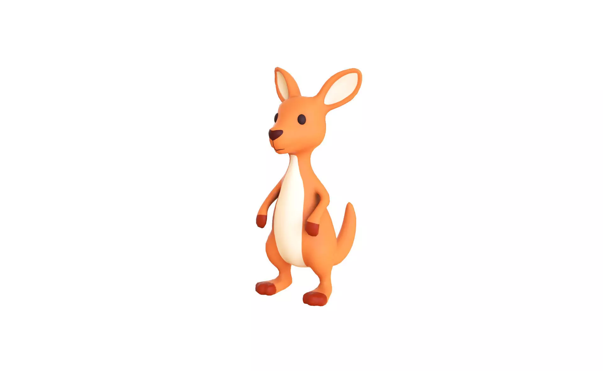 Cartoon Kangaroo Animal 3D Model for Cartoon Characters Low-poly 3D model_0