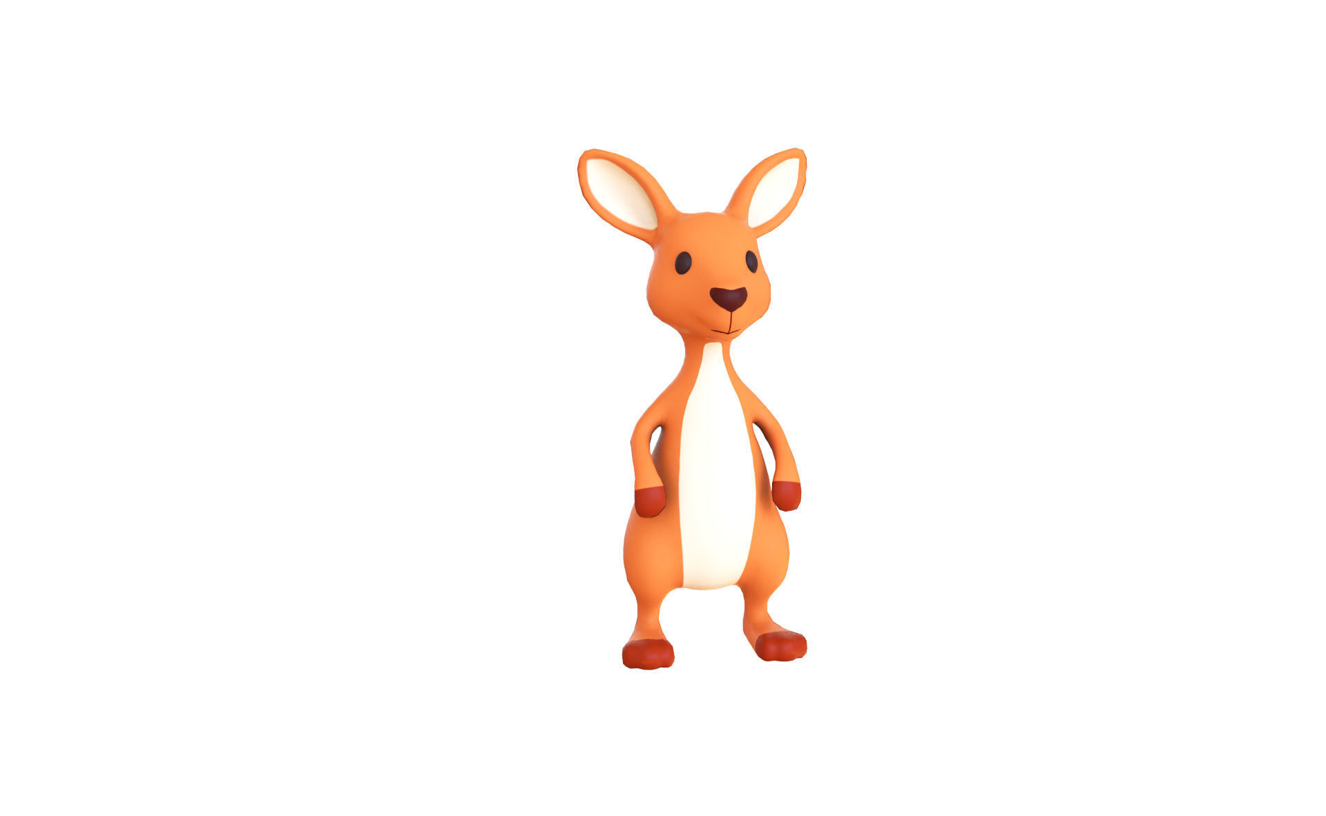 Cartoon Kangaroo Animal 3D Model for Cartoon Characters Low-poly 3D model_6