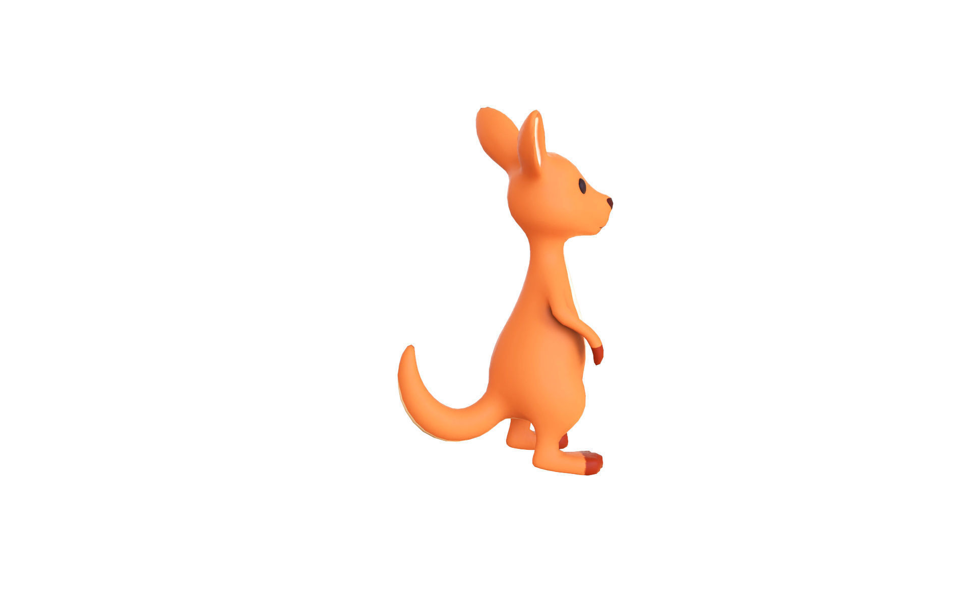 Cartoon Kangaroo Animal 3D Model for Cartoon Characters Low-poly 3D model_5
