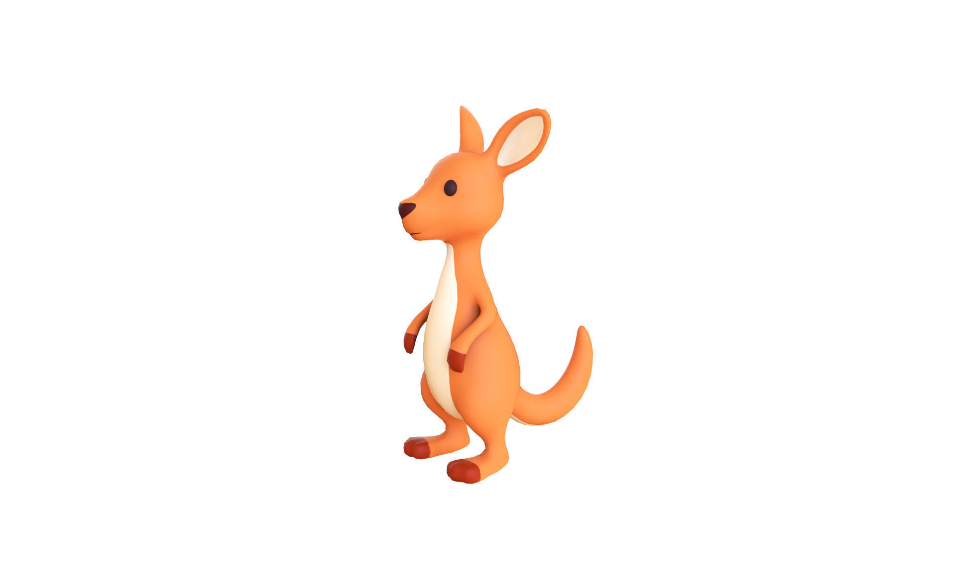 Cartoon Kangaroo Animal 3D Model for Cartoon Characters Low-poly 3D model_1