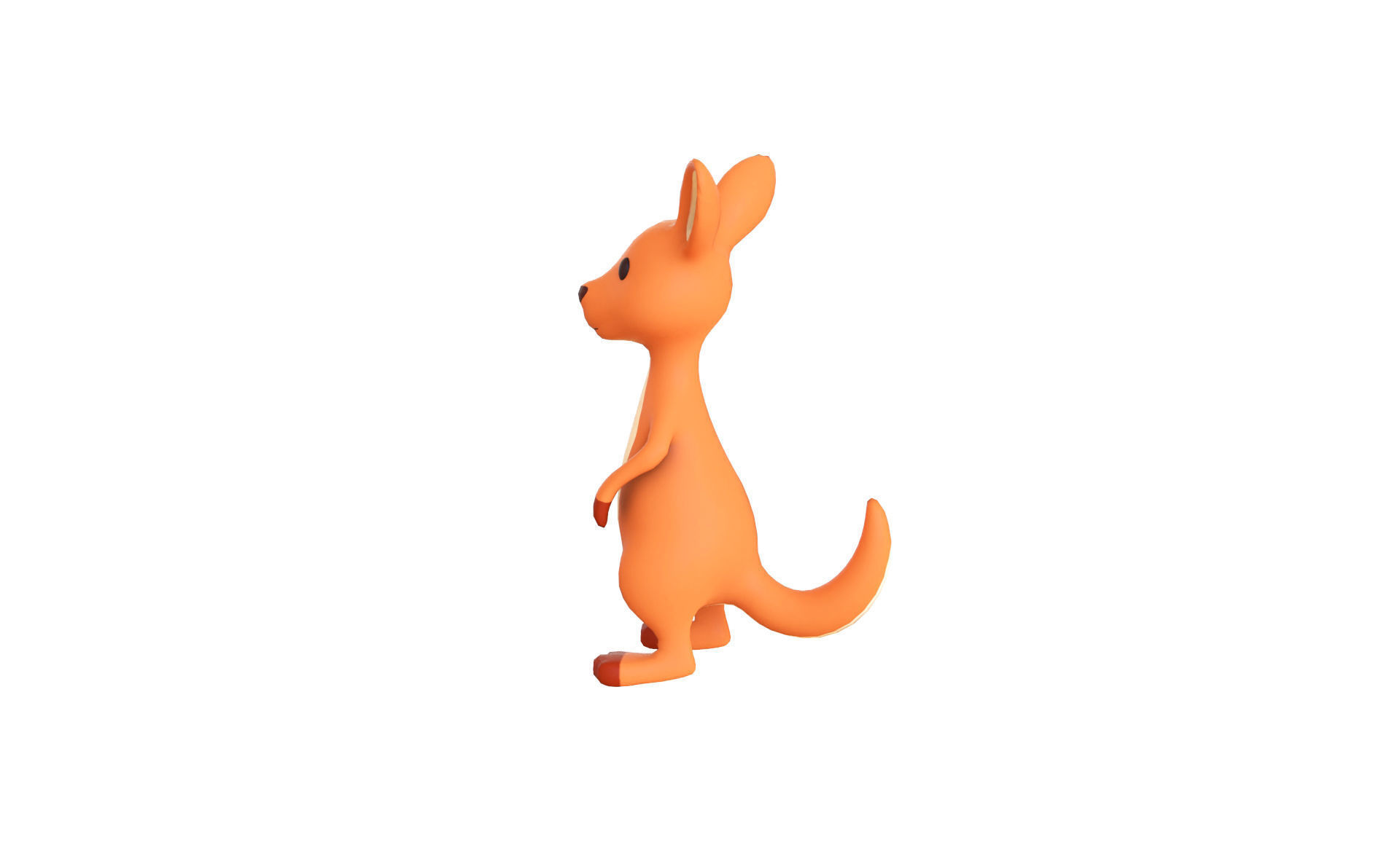 Cartoon Kangaroo Animal 3D Model for Cartoon Characters Low-poly 3D model_3