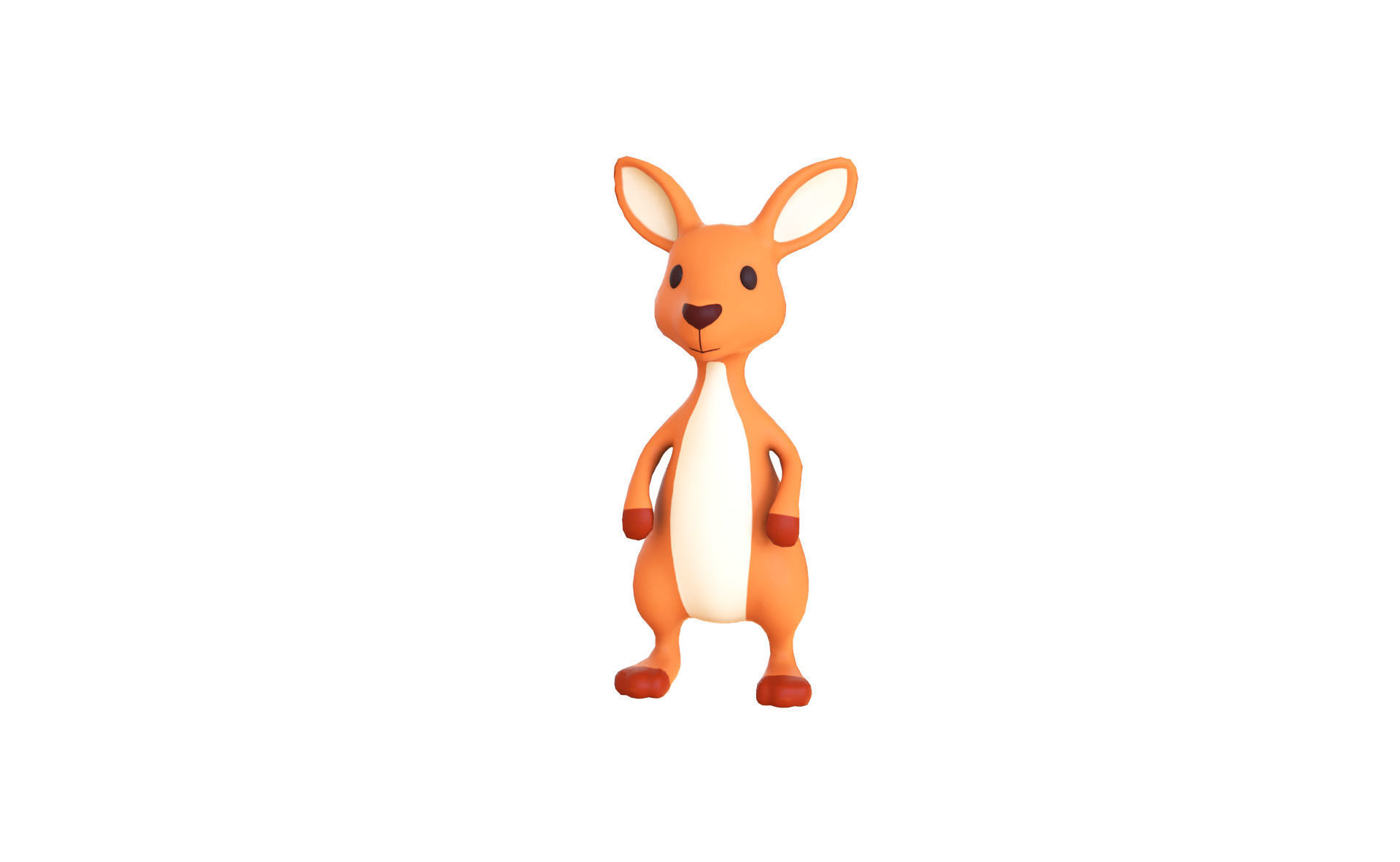 Cartoon Kangaroo Animal 3D Model for Cartoon Characters Low-poly 3D model_7