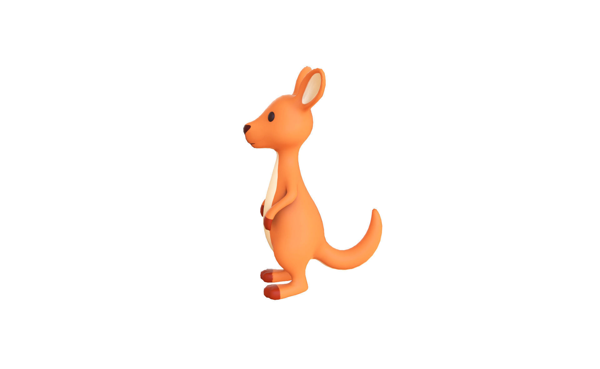 Cartoon Kangaroo Animal 3D Model for Cartoon Characters Low-poly 3D model_2