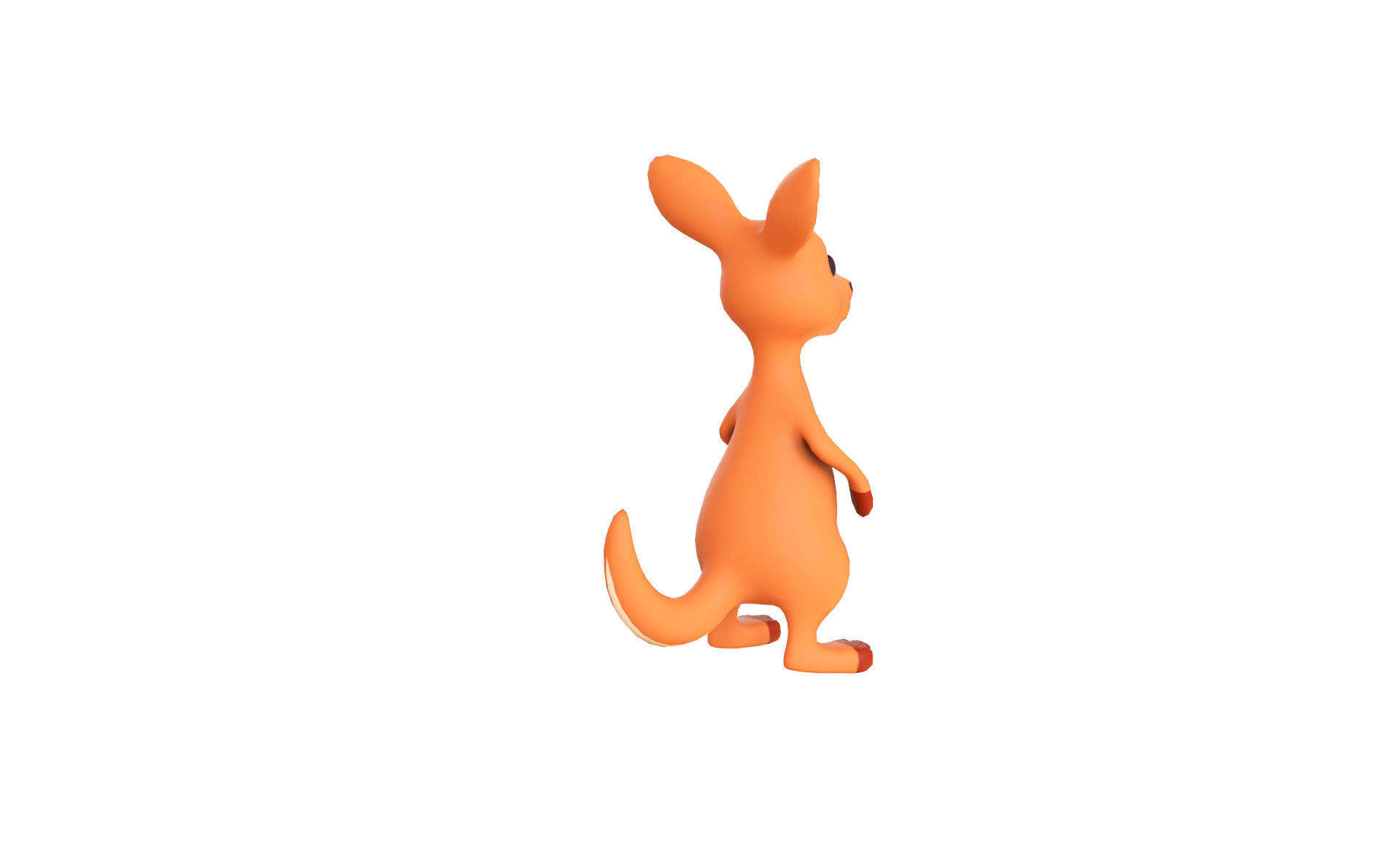 Cartoon Kangaroo Animal 3D Model for Cartoon Characters Low-poly 3D model_4