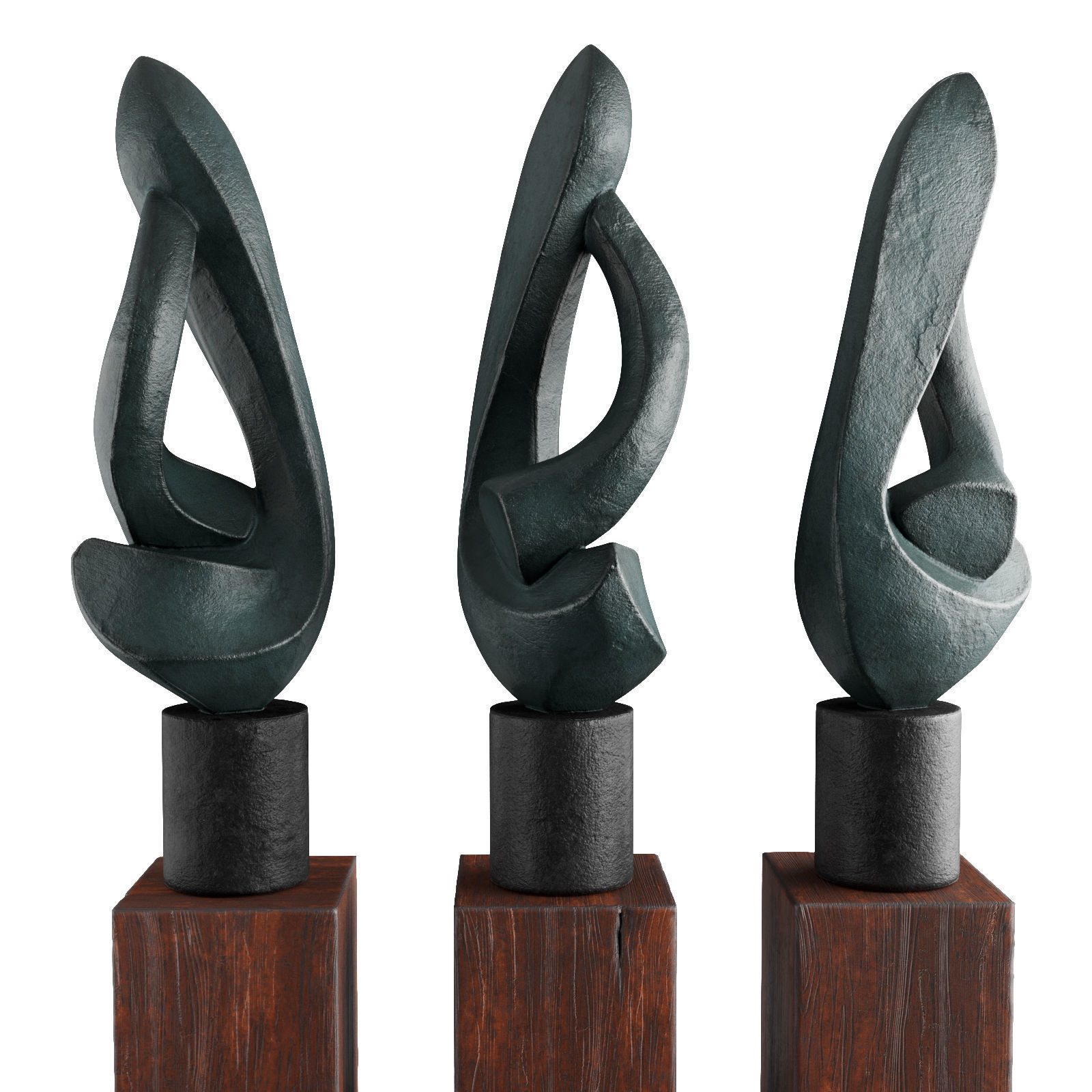 Absract Harp modern sculpture Low-poly 3D model_2