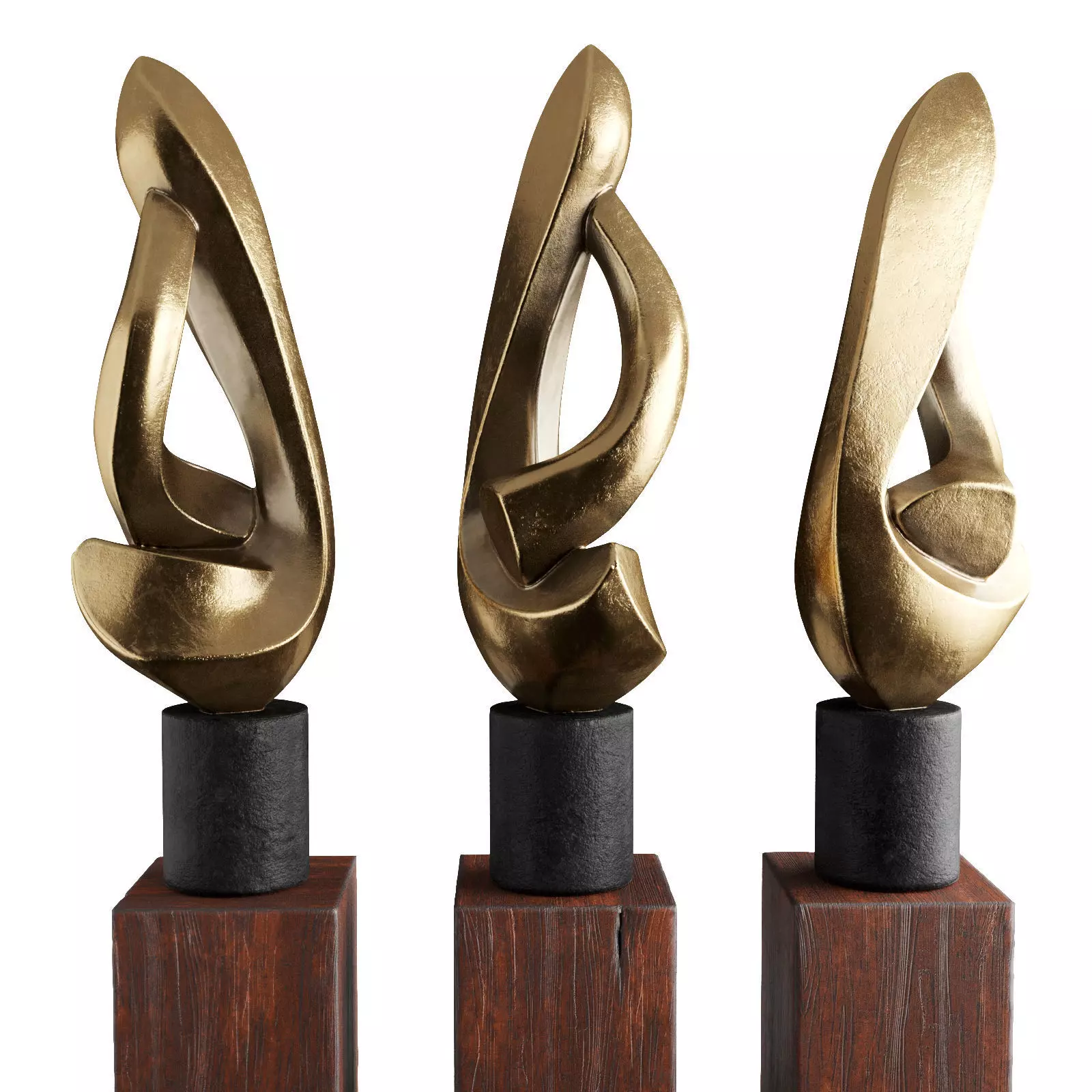 Absract Harp modern sculpture Low-poly 3D model_0