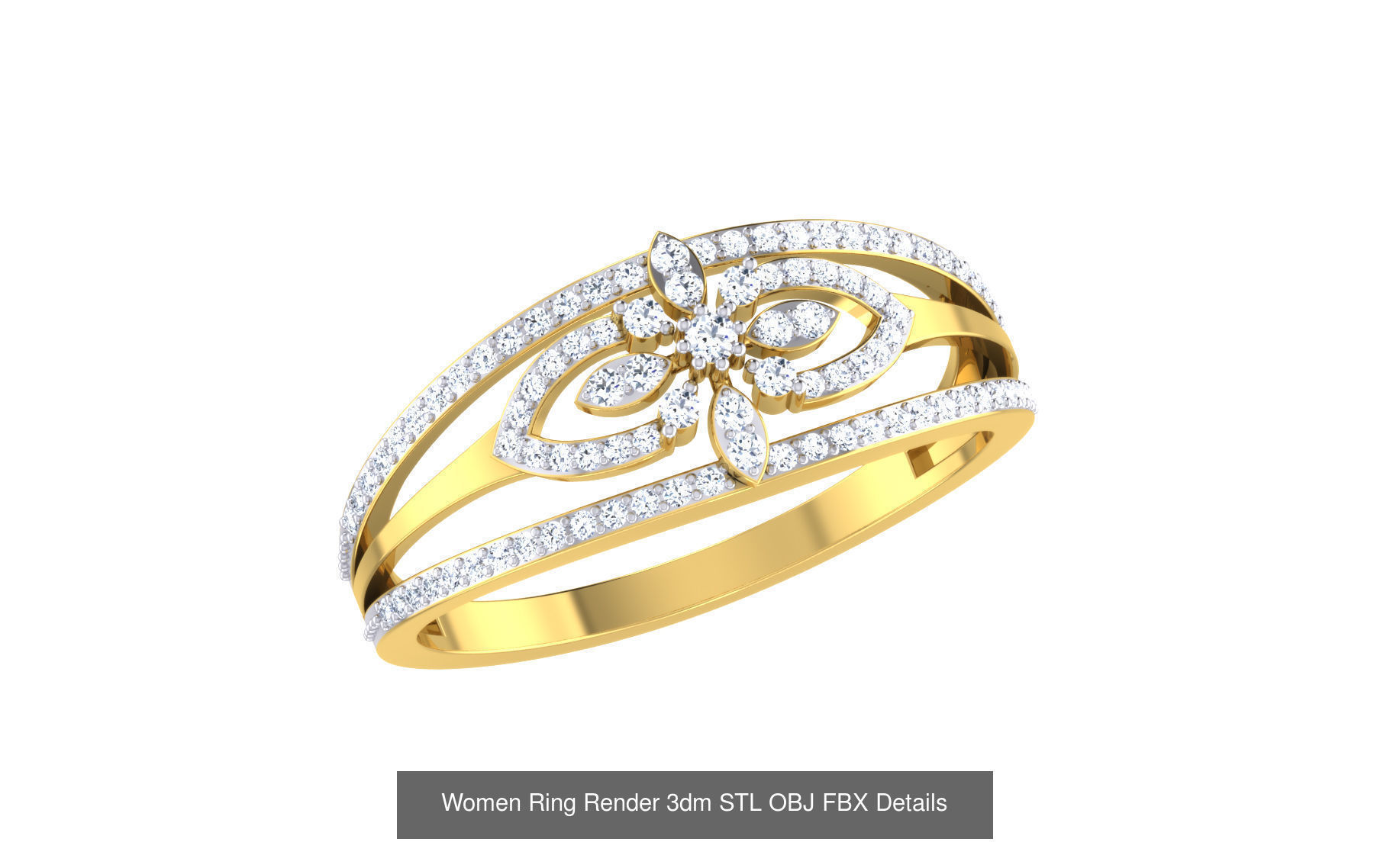 68 Women Ring Render 3dm STL OBJ FBX Details Collection _26