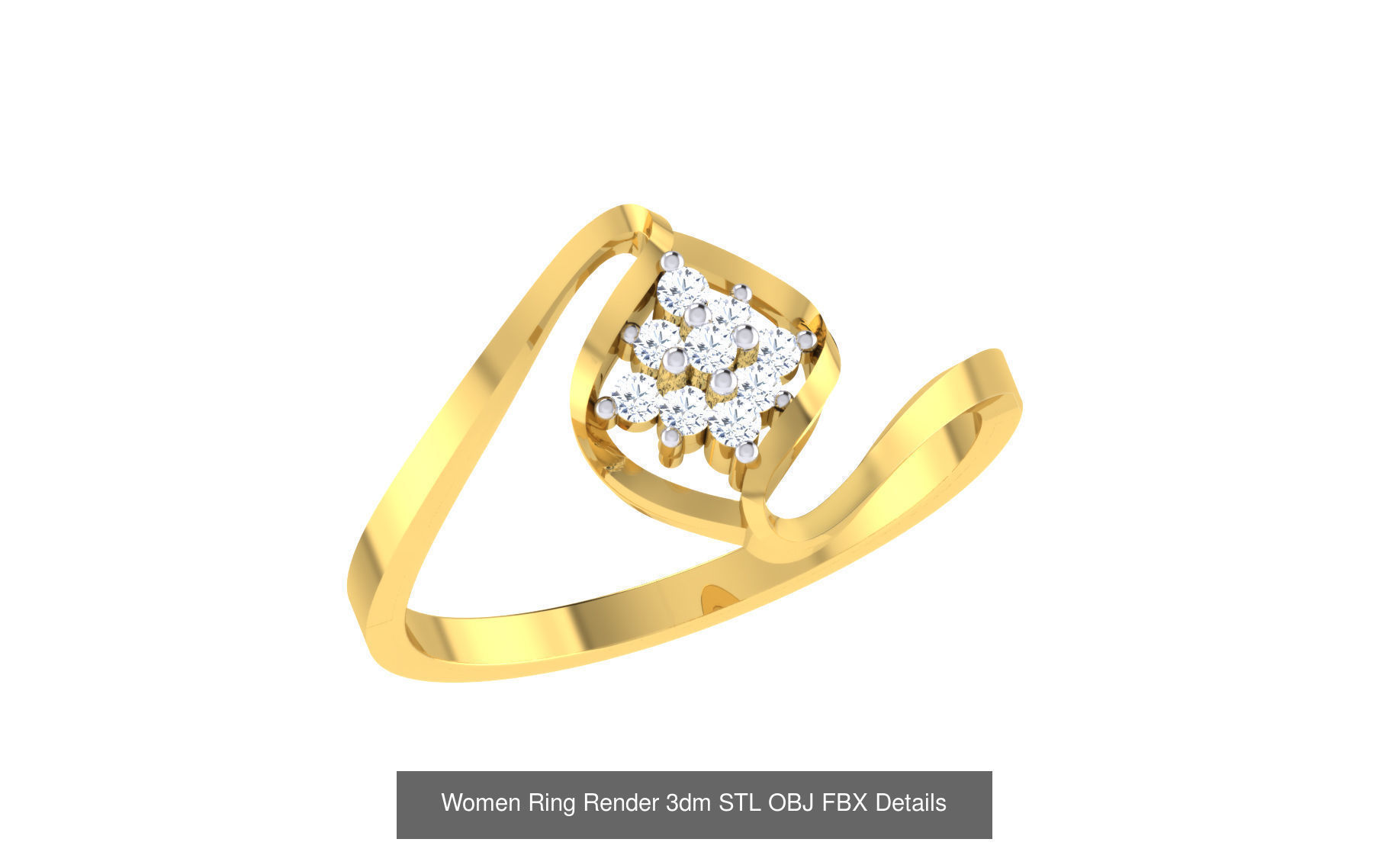 68 Women Ring Render 3dm STL OBJ FBX Details Collection _62