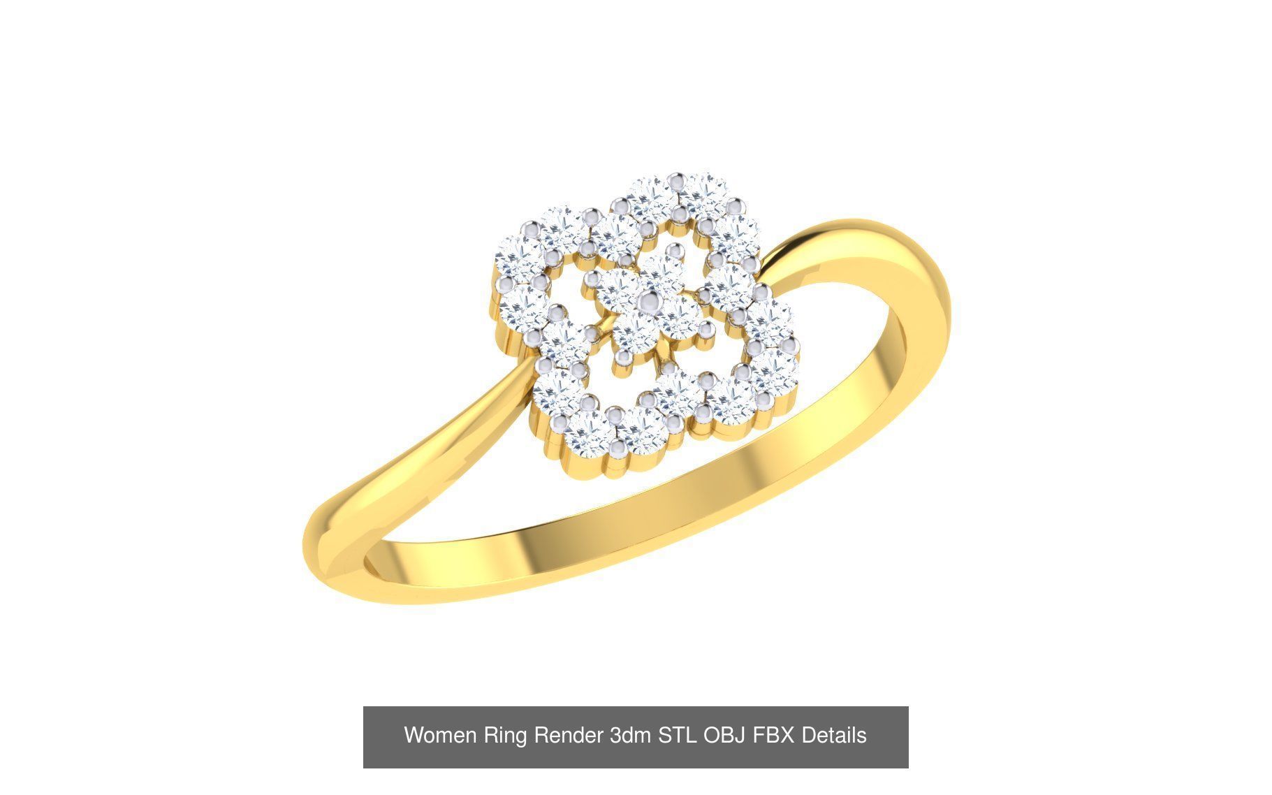 68 Women Ring Render 3dm STL OBJ FBX Details Collection _46