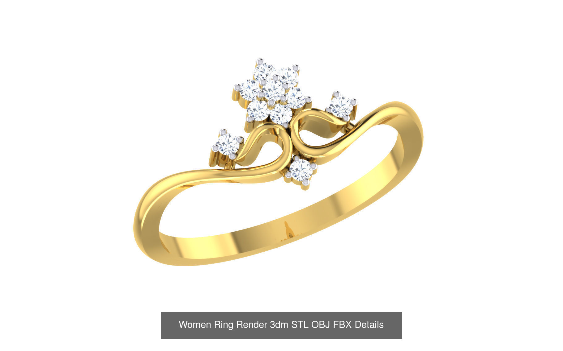 68 Women Ring Render 3dm STL OBJ FBX Details Collection _30