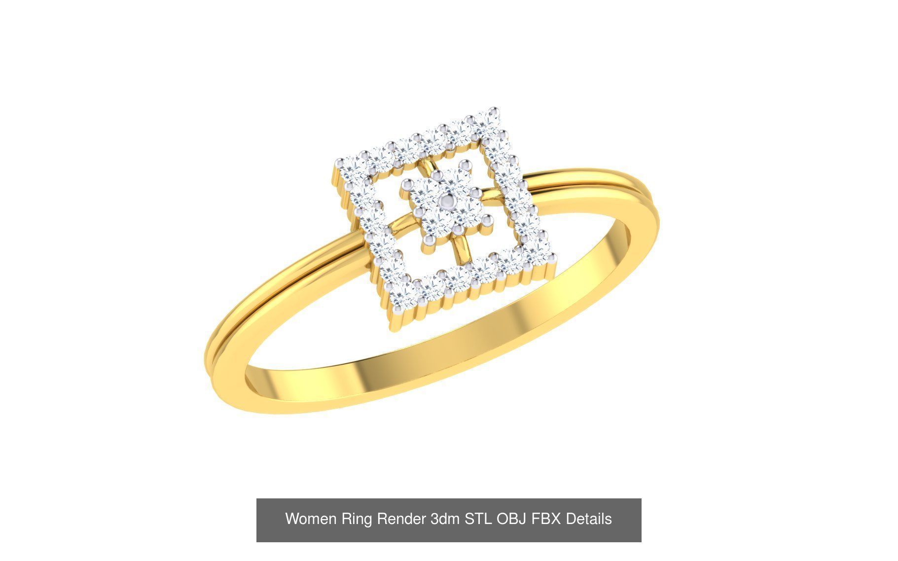 68 Women Ring Render 3dm STL OBJ FBX Details Collection _50