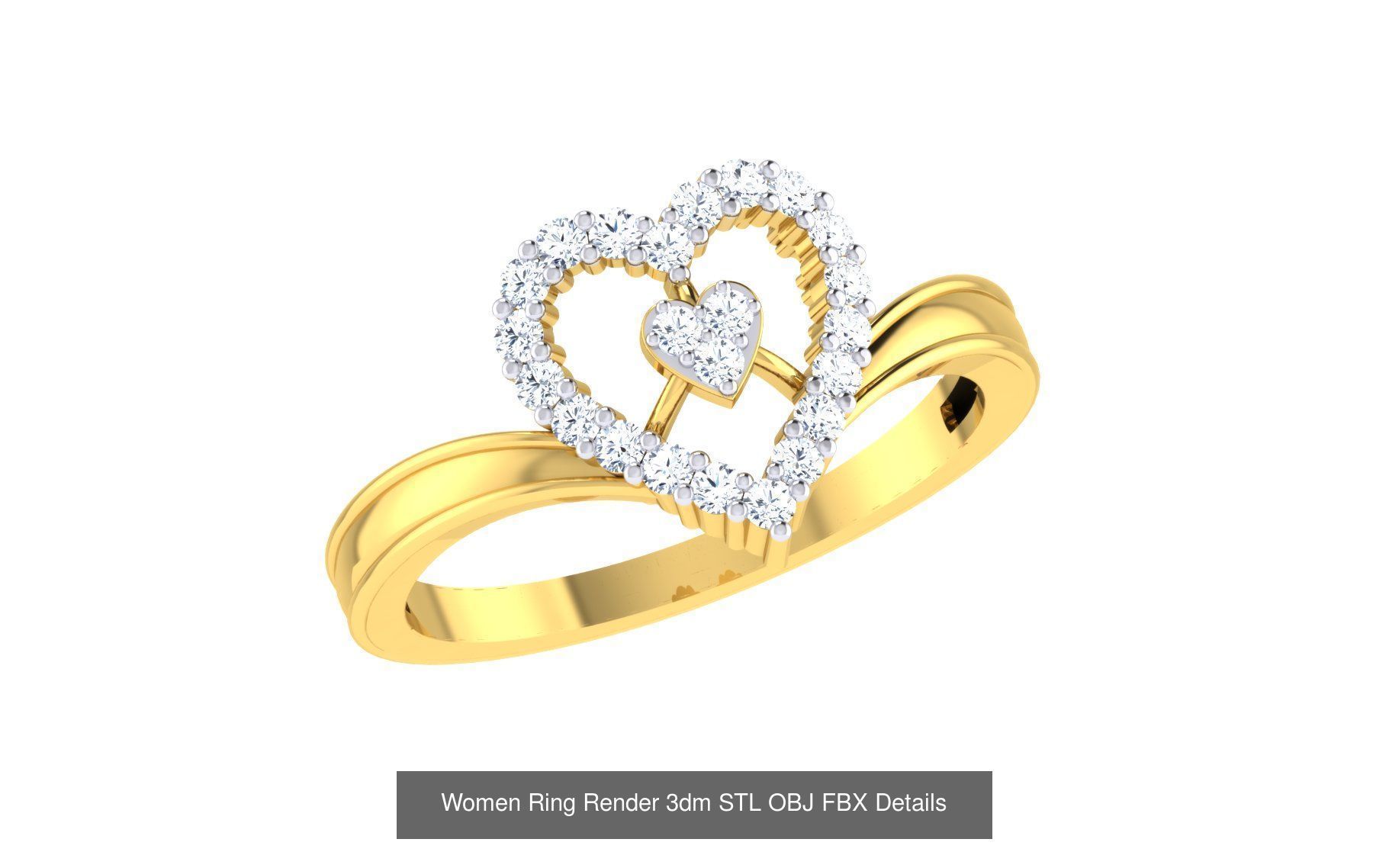 68 Women Ring Render 3dm STL OBJ FBX Details Collection _48