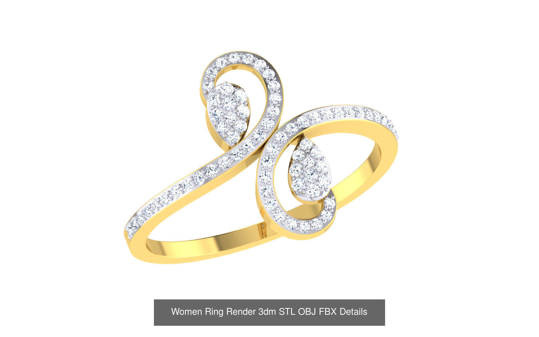 68 Women Ring Render 3dm STL OBJ FBX Details Collection _74