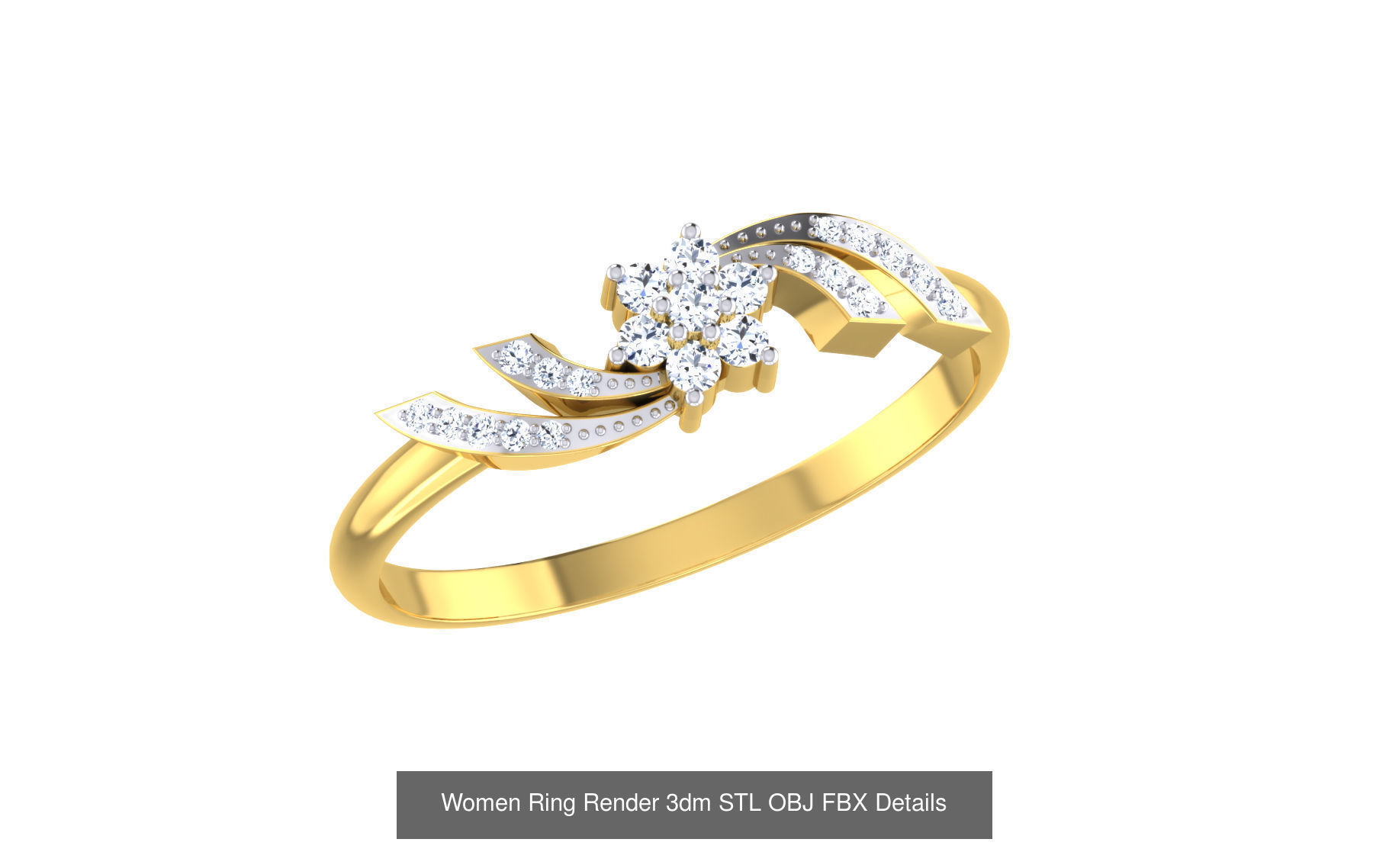 68 Women Ring Render 3dm STL OBJ FBX Details Collection _25