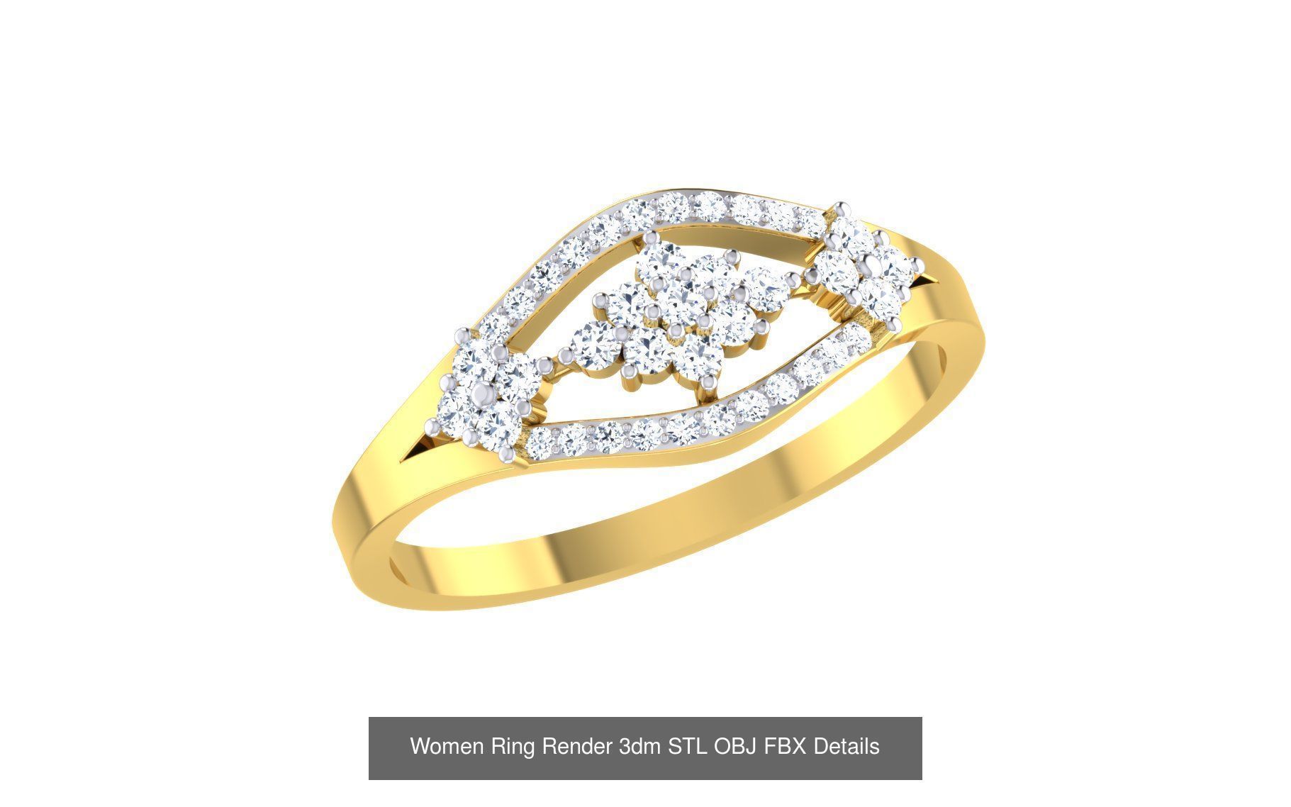 68 Women Ring Render 3dm STL OBJ FBX Details Collection _19