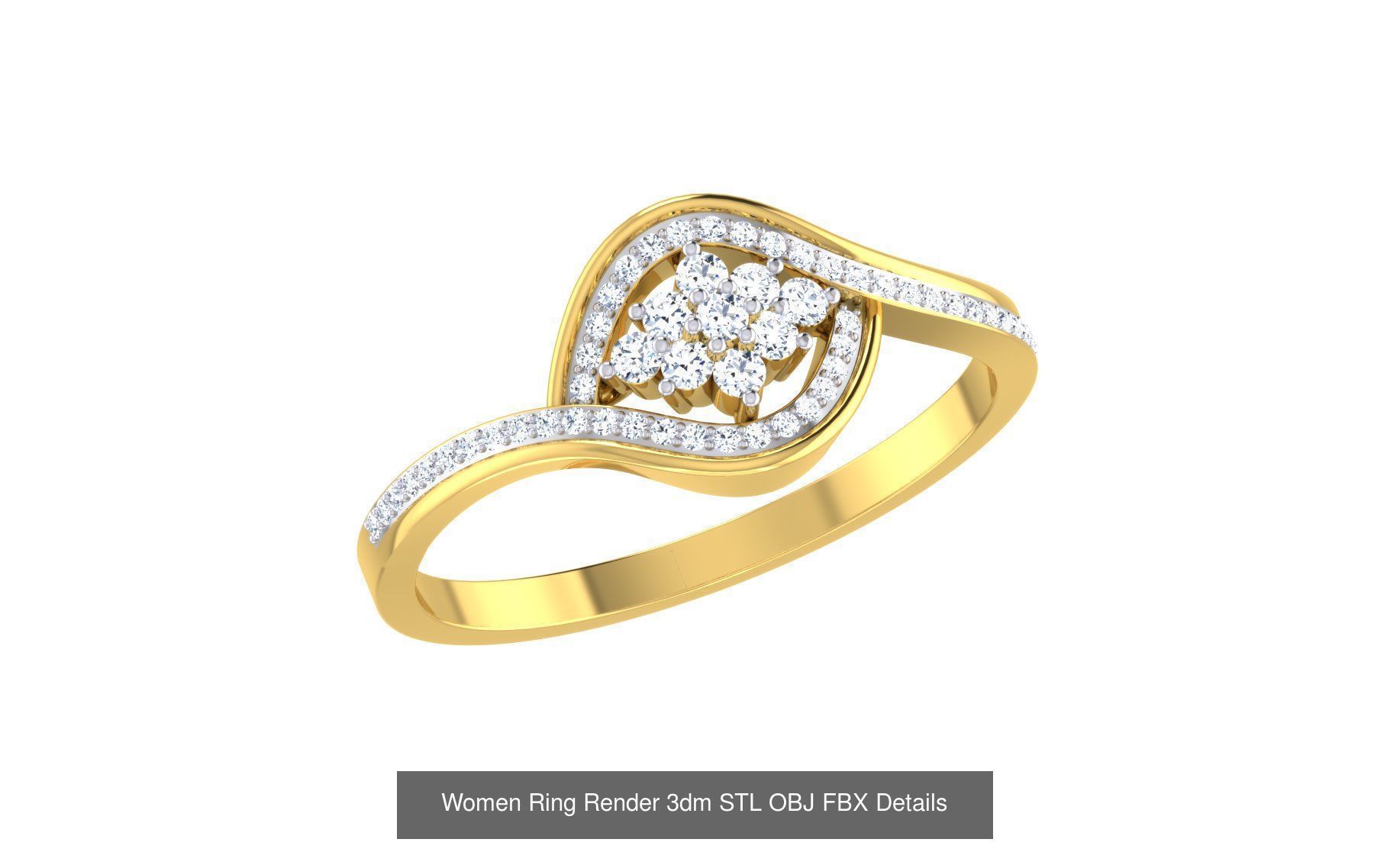 68 Women Ring Render 3dm STL OBJ FBX Details Collection _22