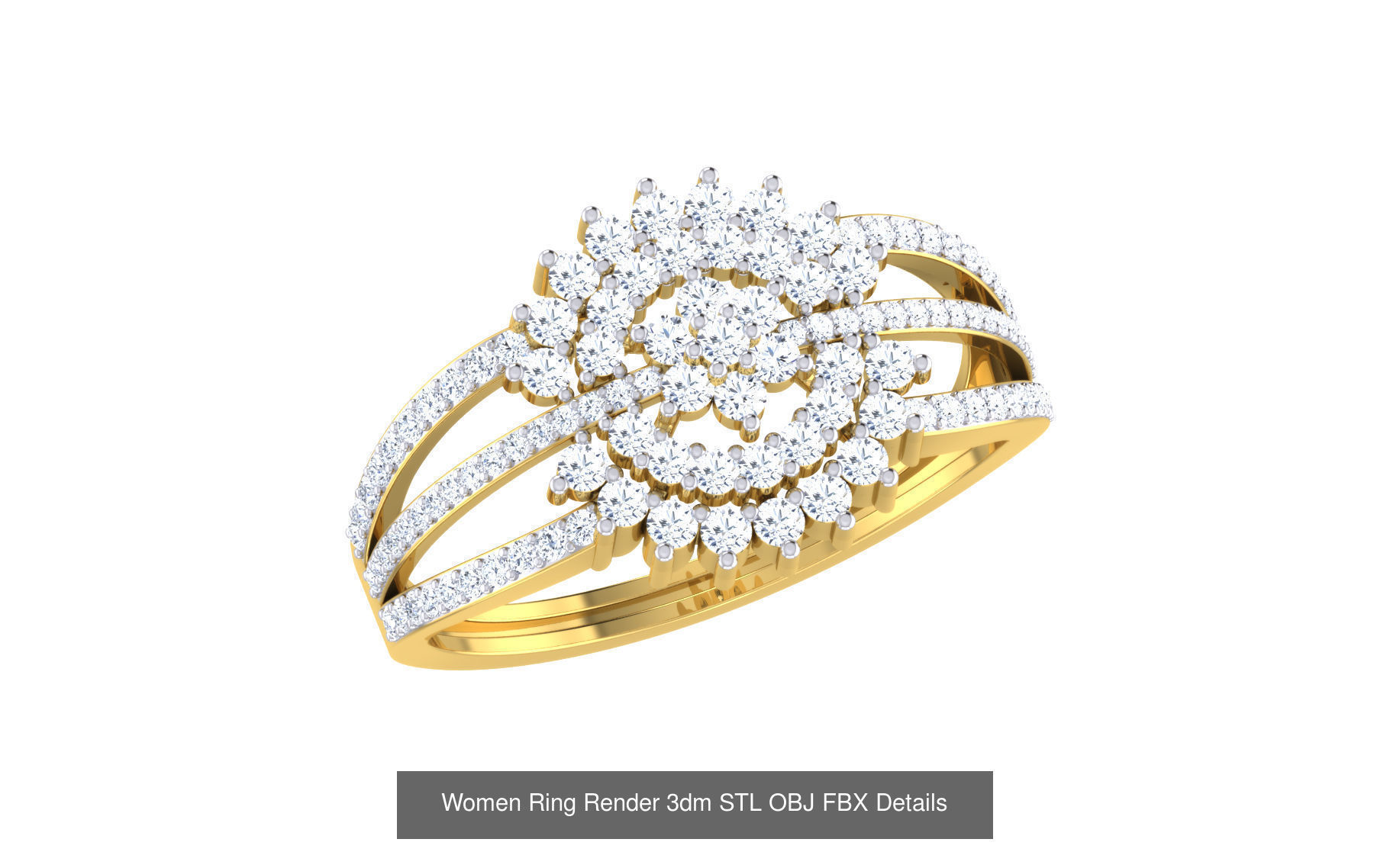 68 Women Ring Render 3dm STL OBJ FBX Details Collection _17