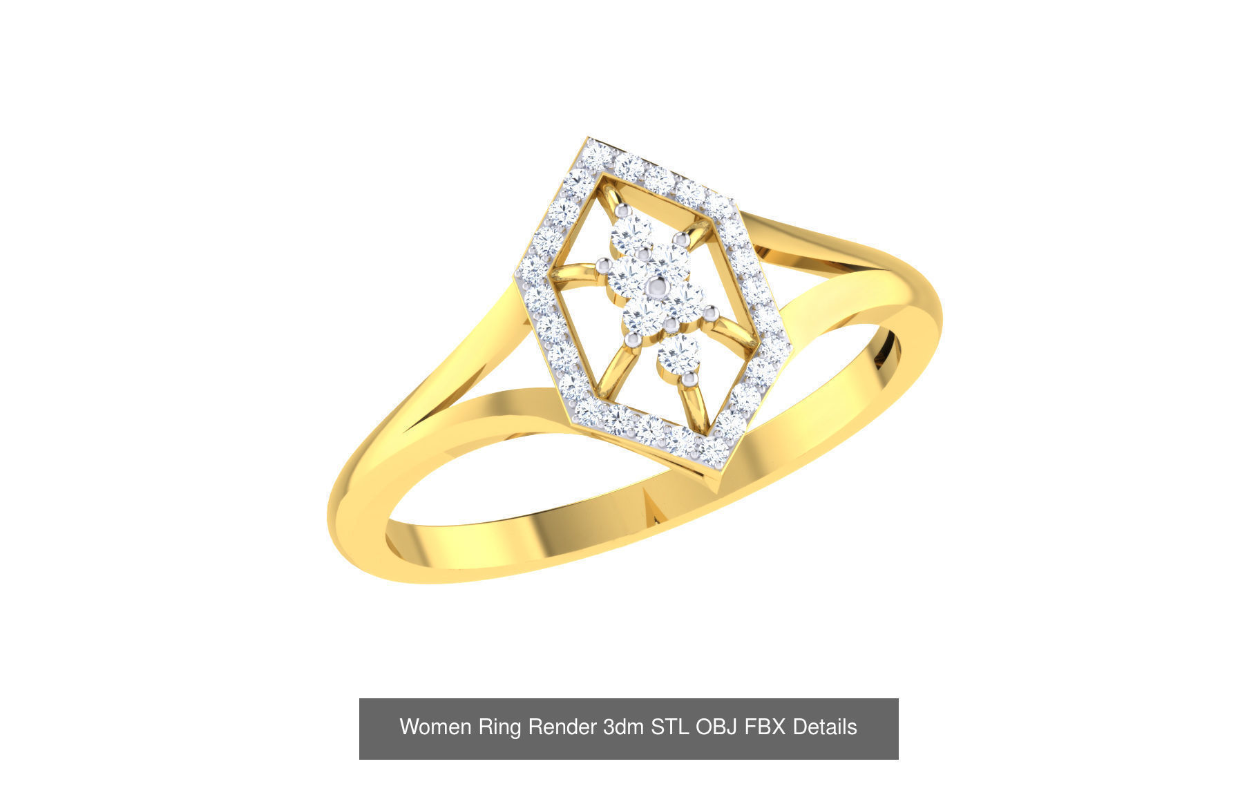68 Women Ring Render 3dm STL OBJ FBX Details Collection _49