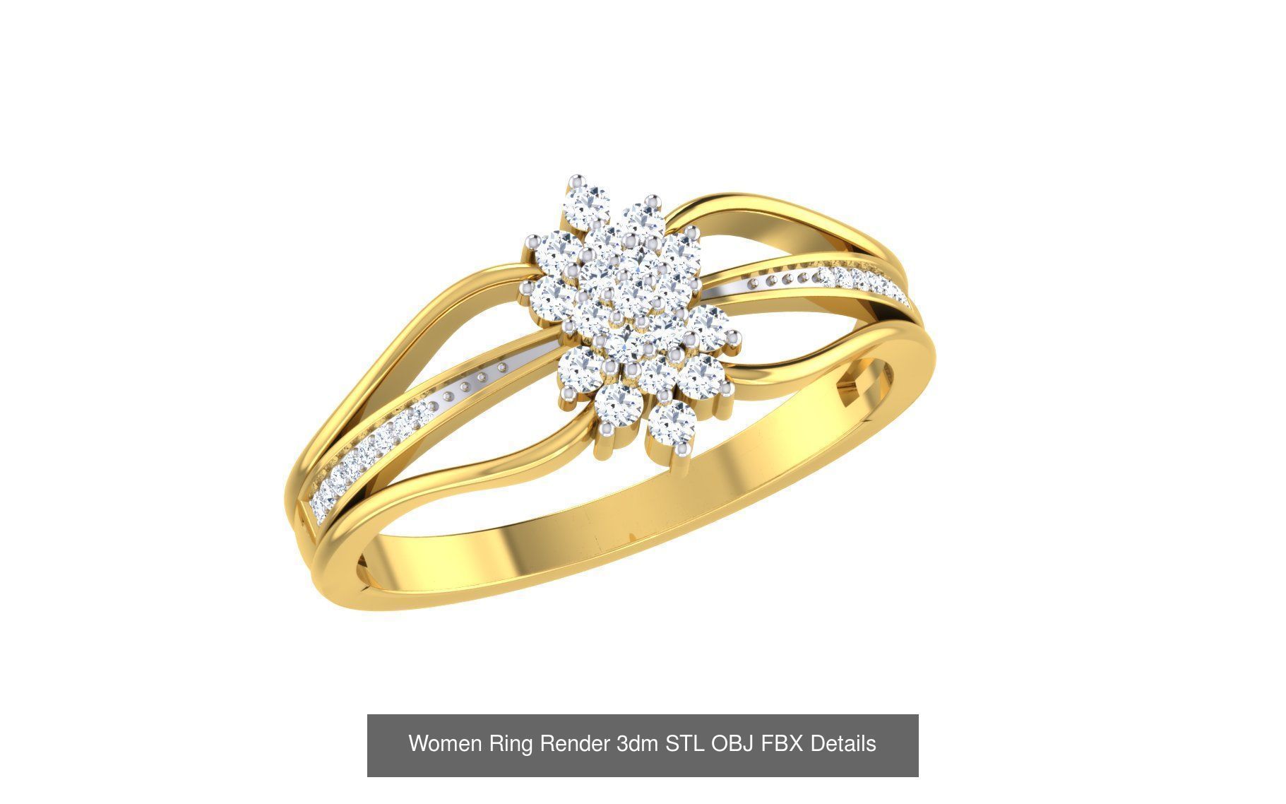 68 Women Ring Render 3dm STL OBJ FBX Details Collection _37