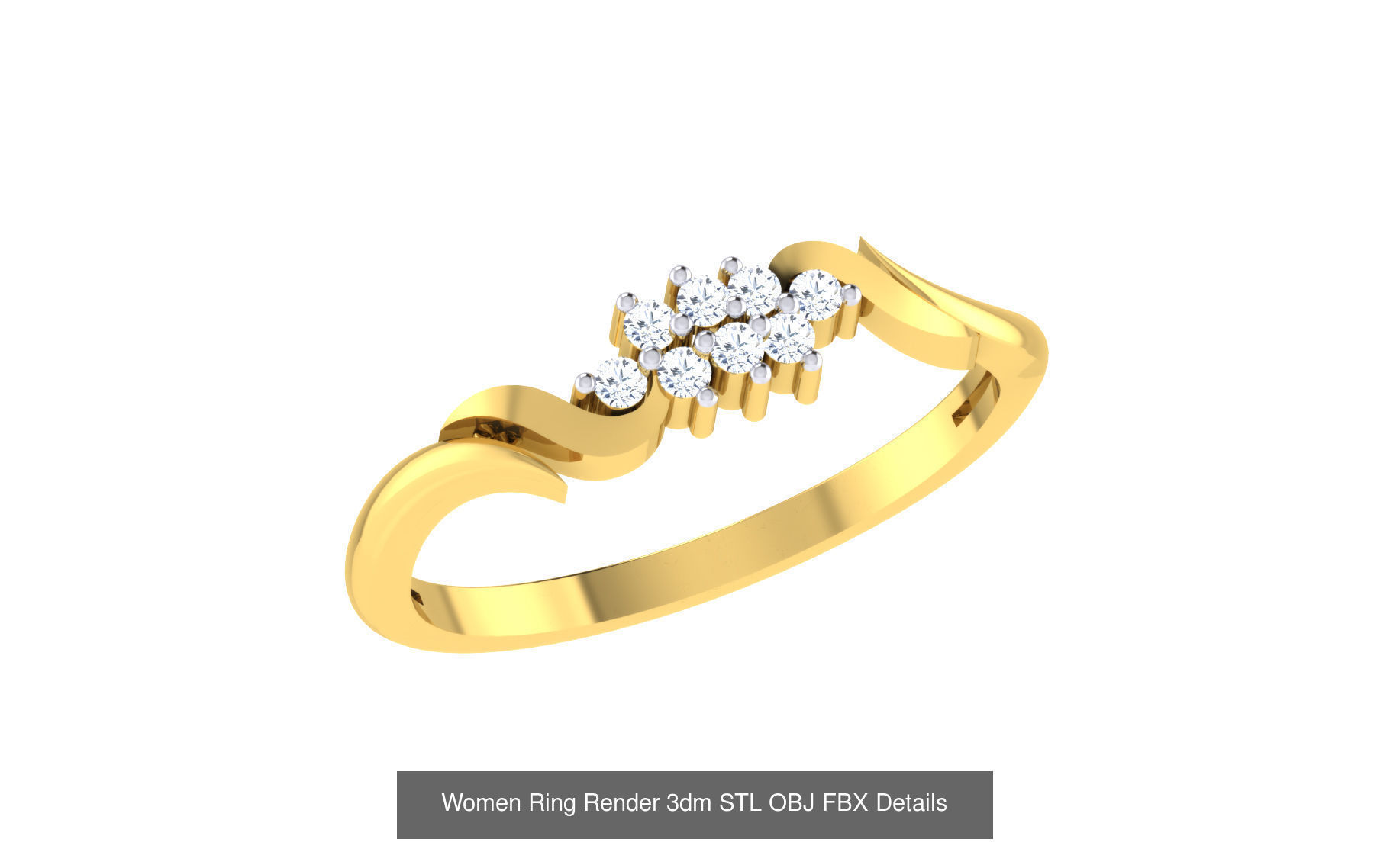 68 Women Ring Render 3dm STL OBJ FBX Details Collection _61
