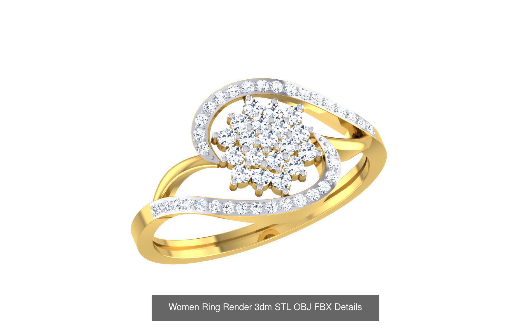 68 Women Ring Render 3dm STL OBJ FBX Details Collection _13