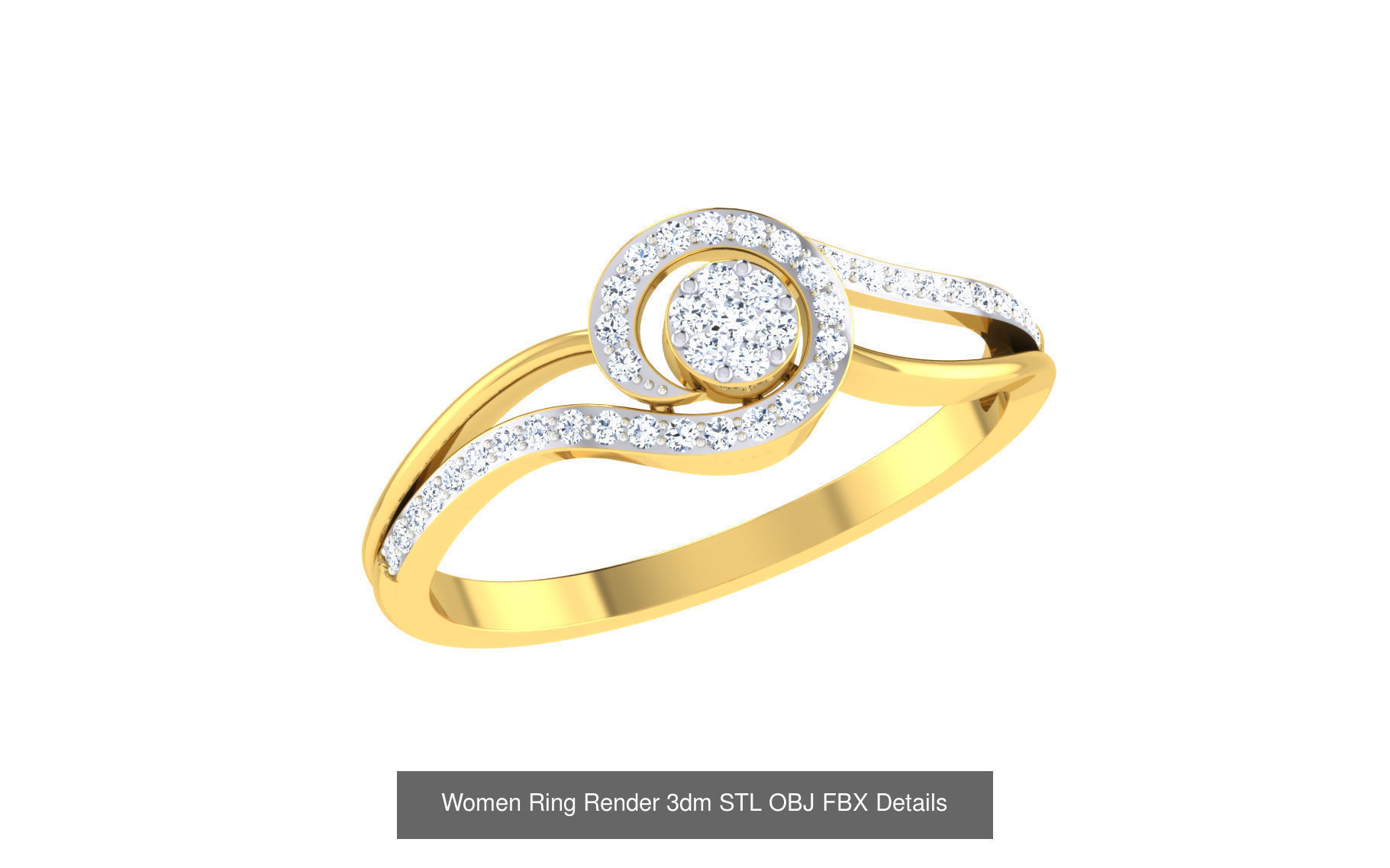 68 Women Ring Render 3dm STL OBJ FBX Details Collection _75