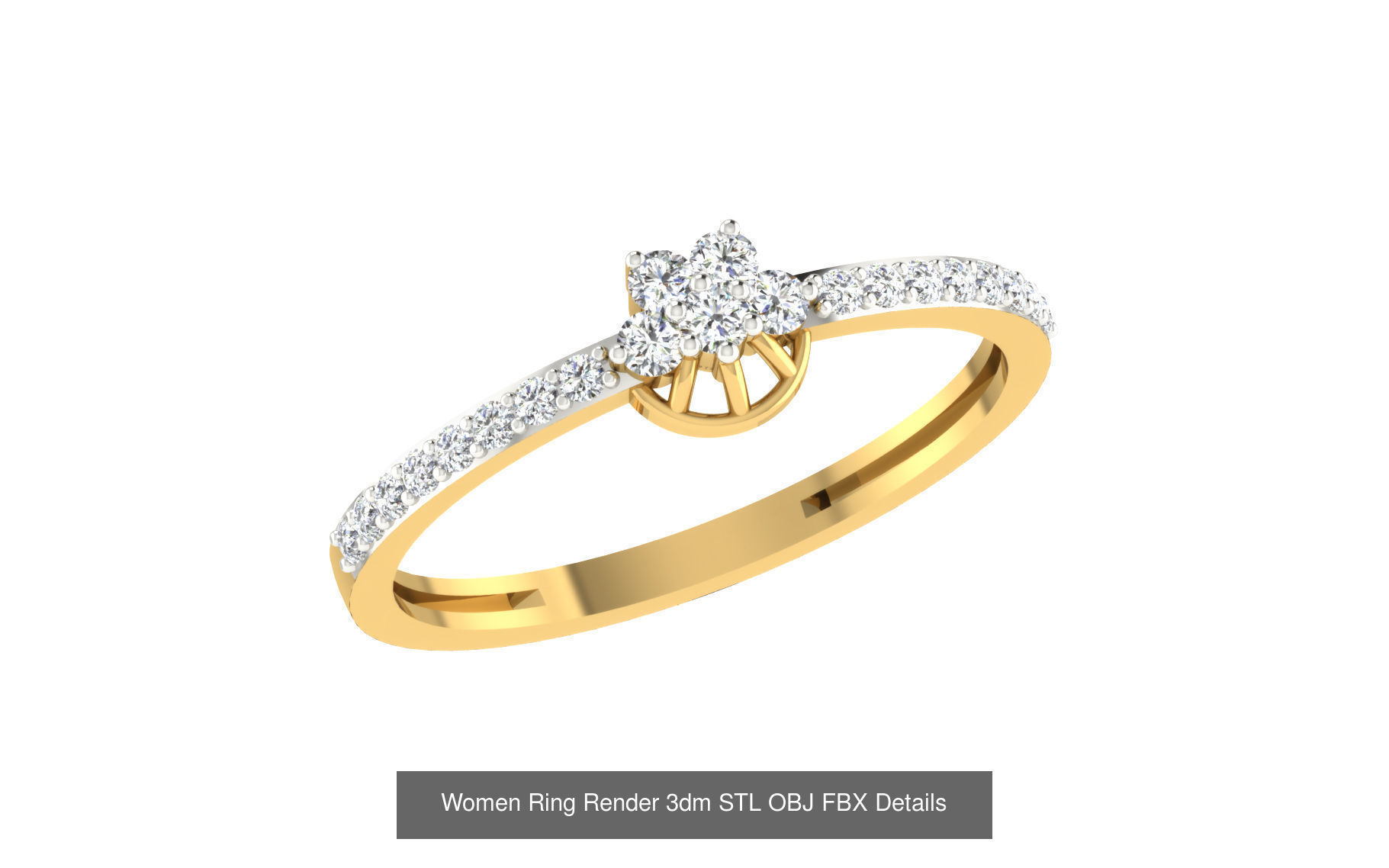 68 Women Ring Render 3dm STL OBJ FBX Details Collection _76