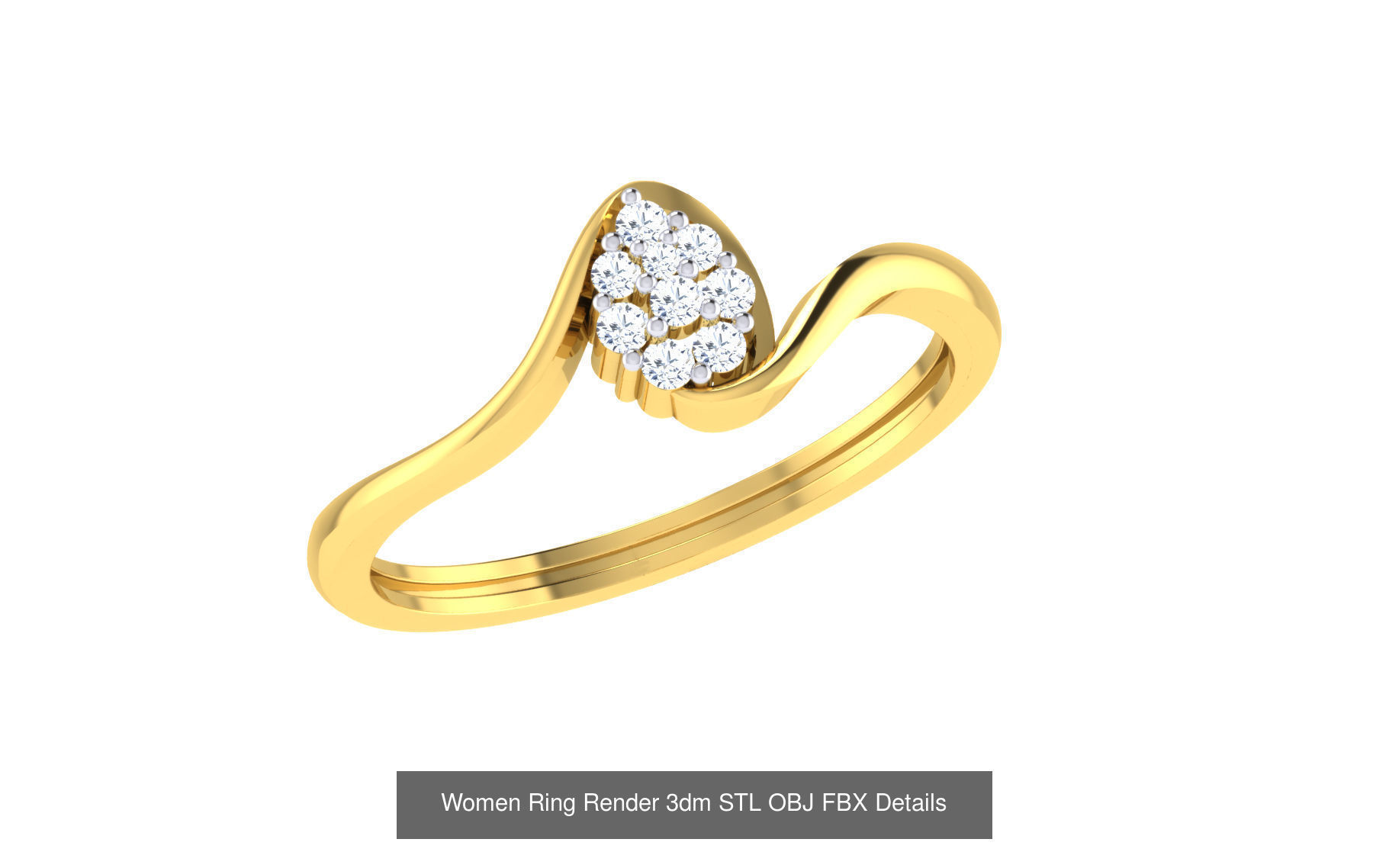 68 Women Ring Render 3dm STL OBJ FBX Details Collection _55