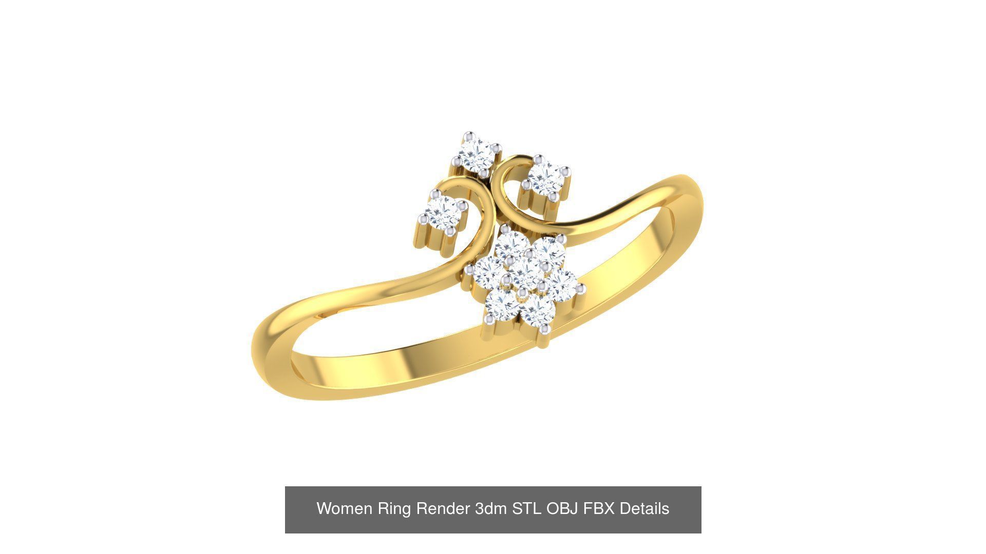 68 Women Ring Render 3dm STL OBJ FBX Details Collection _28