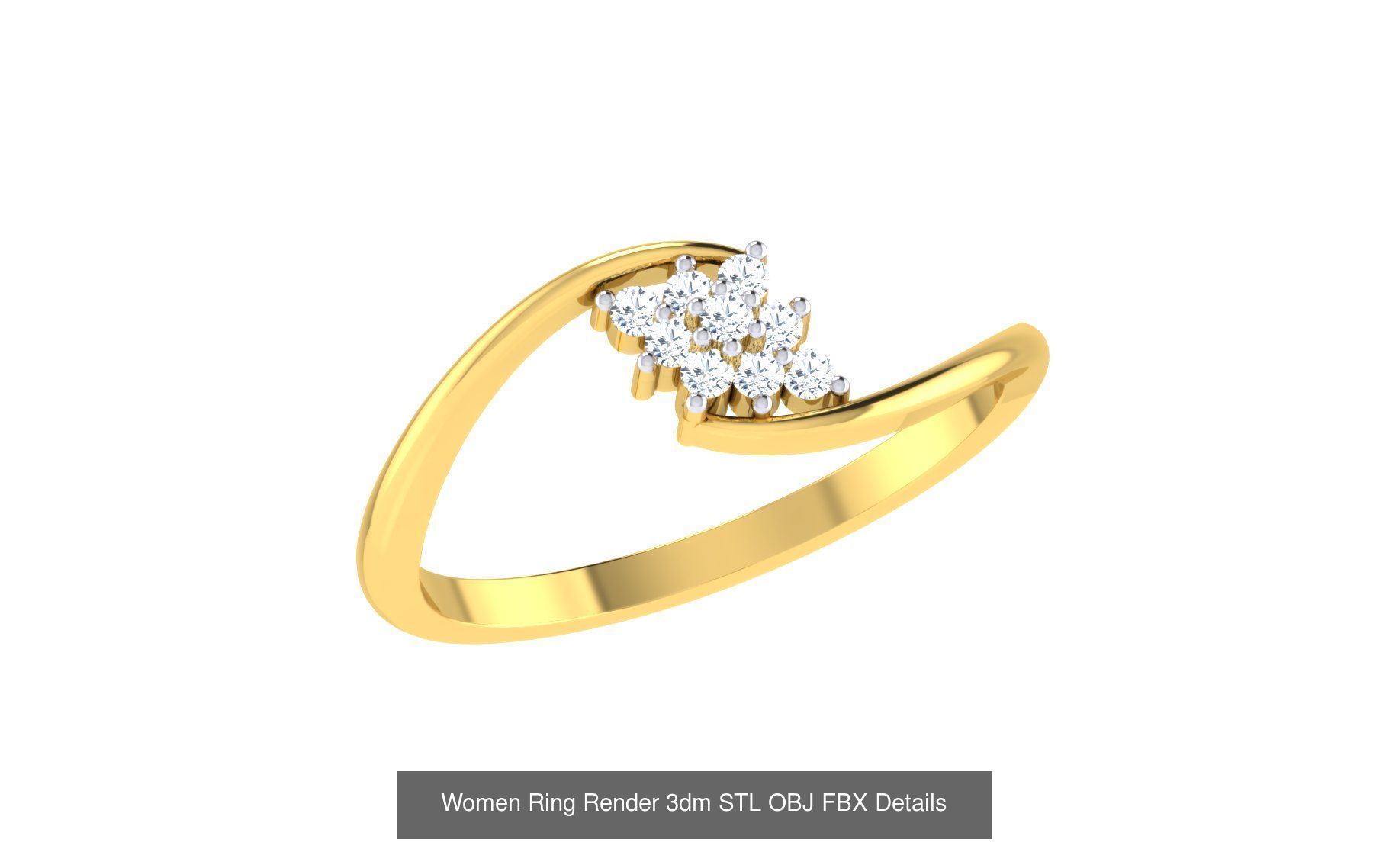 68 Women Ring Render 3dm STL OBJ FBX Details Collection _63